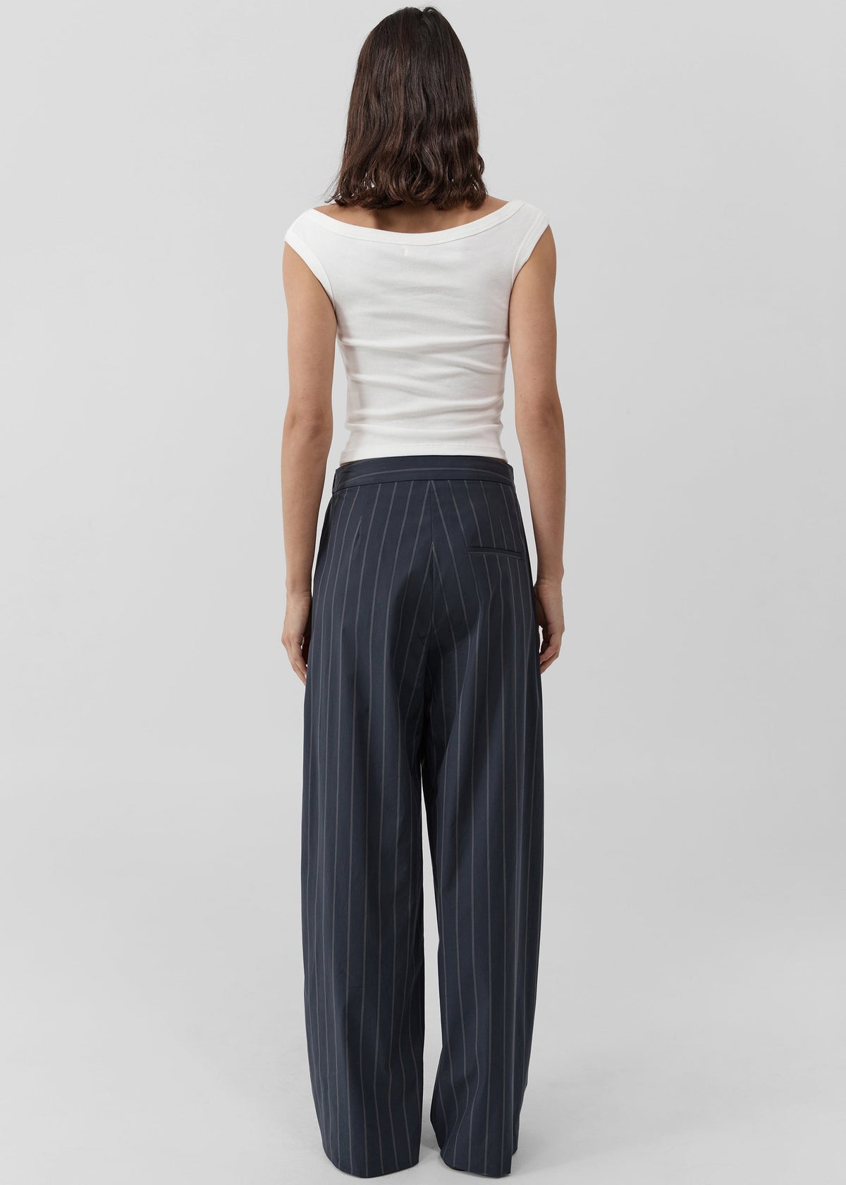 St. Agni Stripe Relaxed Pleat Pants - Ink Stripe β view 5 of 6