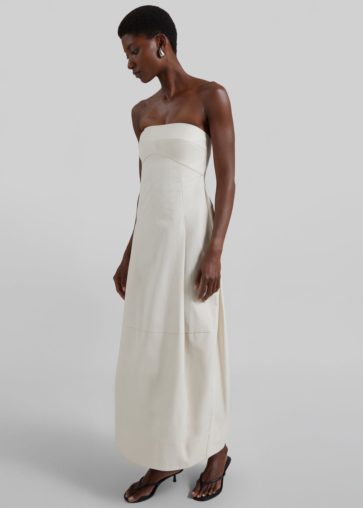 St. Agni Canvas Pleat Cocoon Dress - Shell β view 3 of 6