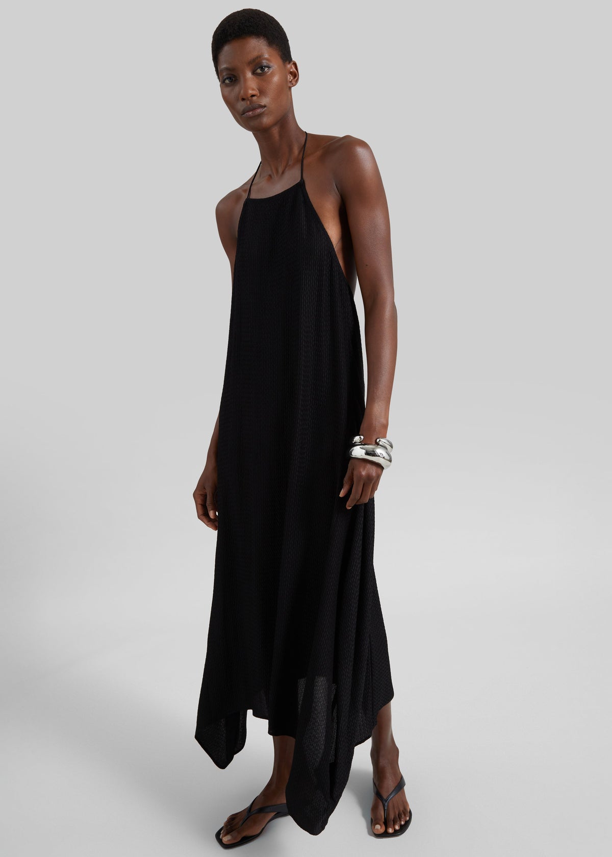 St. Agni Textured Weave Halter Dress - Black β view 5 of 7