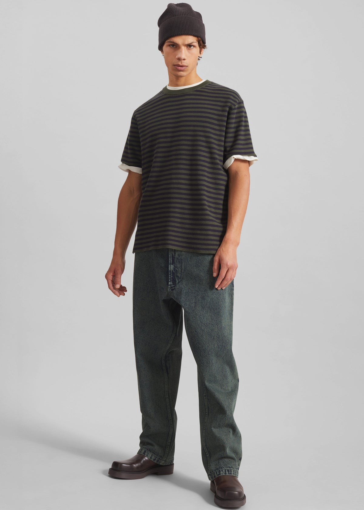 Stanmore Knit T-Shirt - Green/Blue Stripe β view 5 of 7