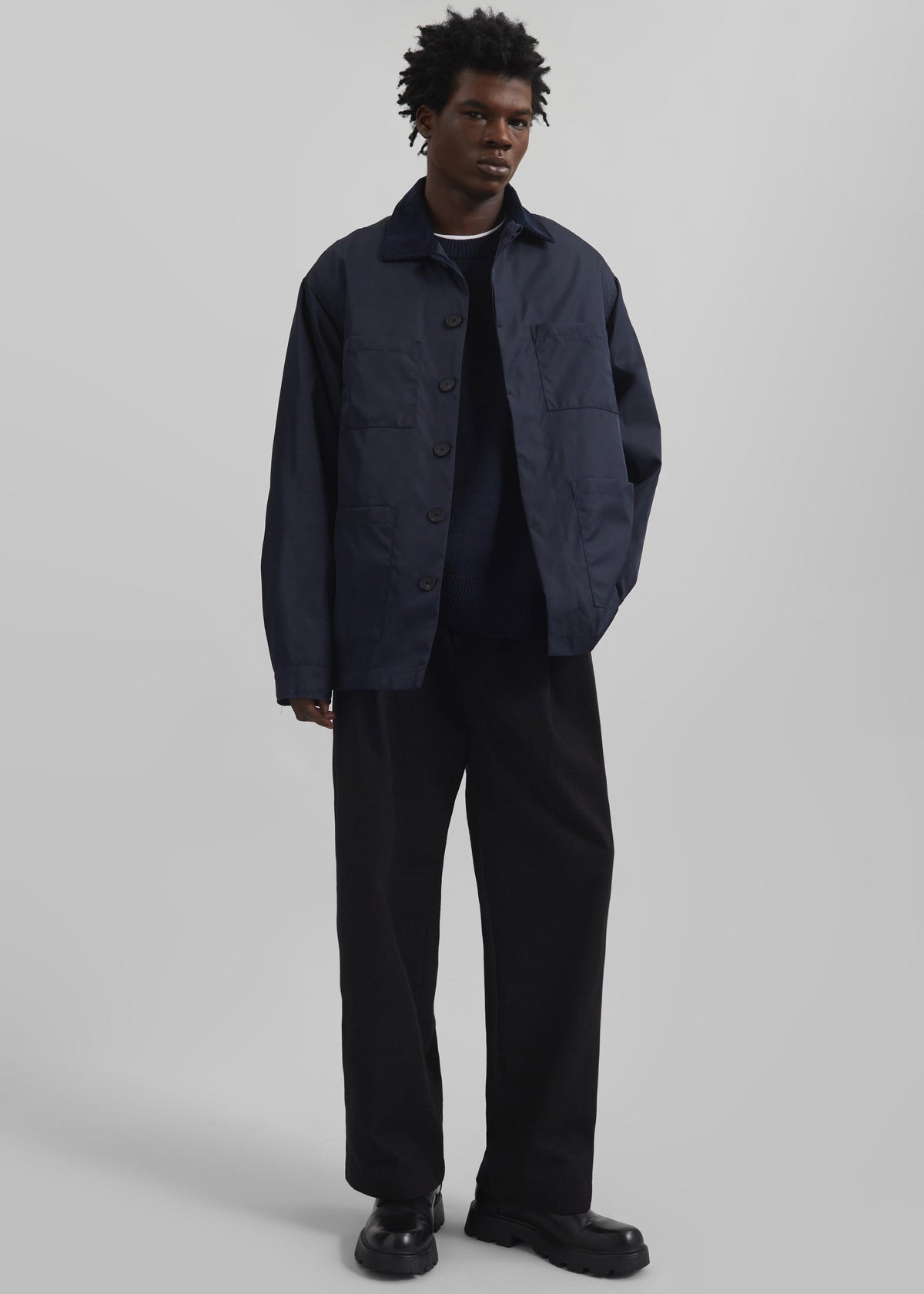 Stephen Pleated Denim Trousers - Black β view 6 of 8