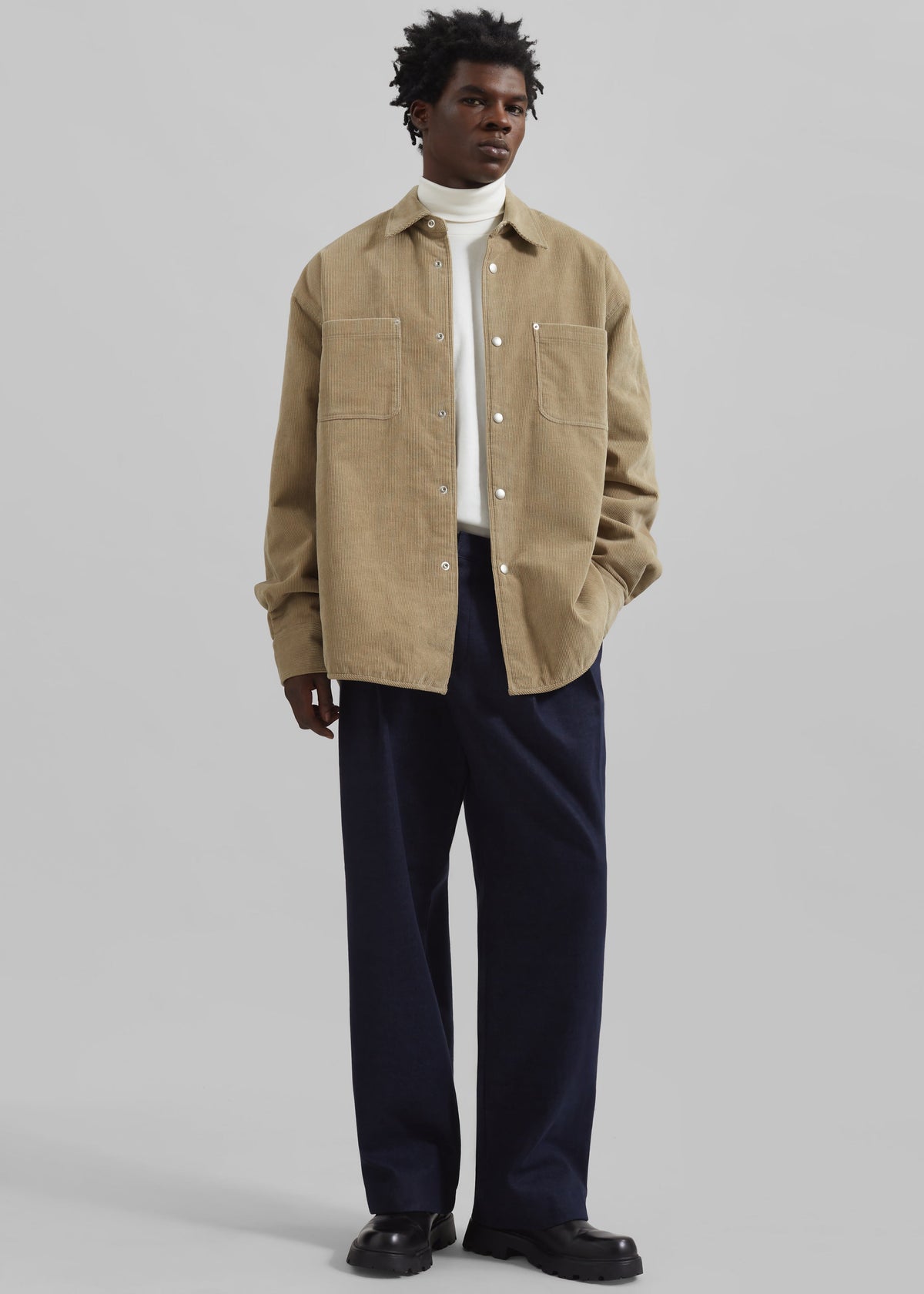 Stephen Pleated Denim Trousers - Navy β view 7 of 9