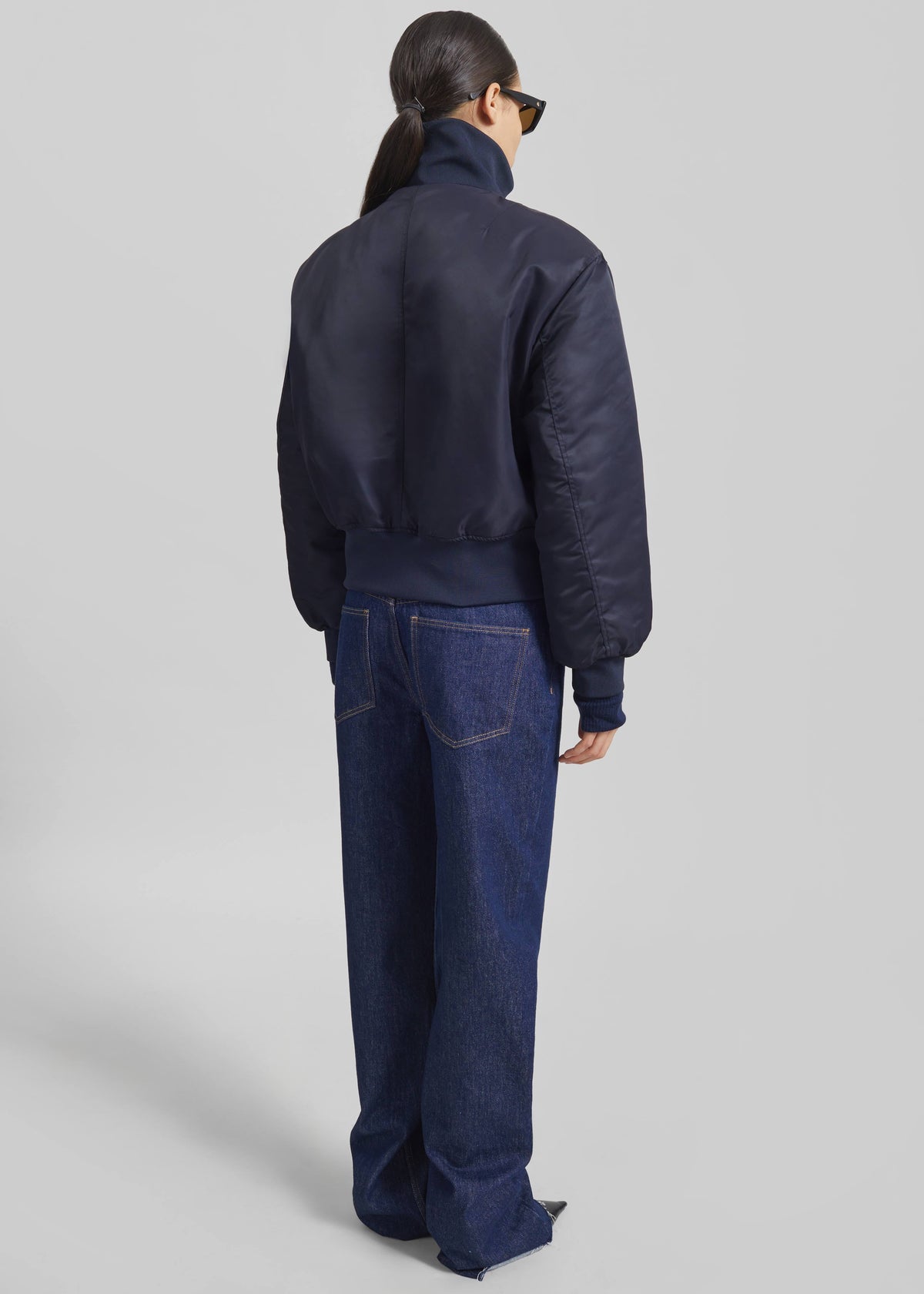 Storm Cropped Bomber Jacket - Navy β view 8 of 9