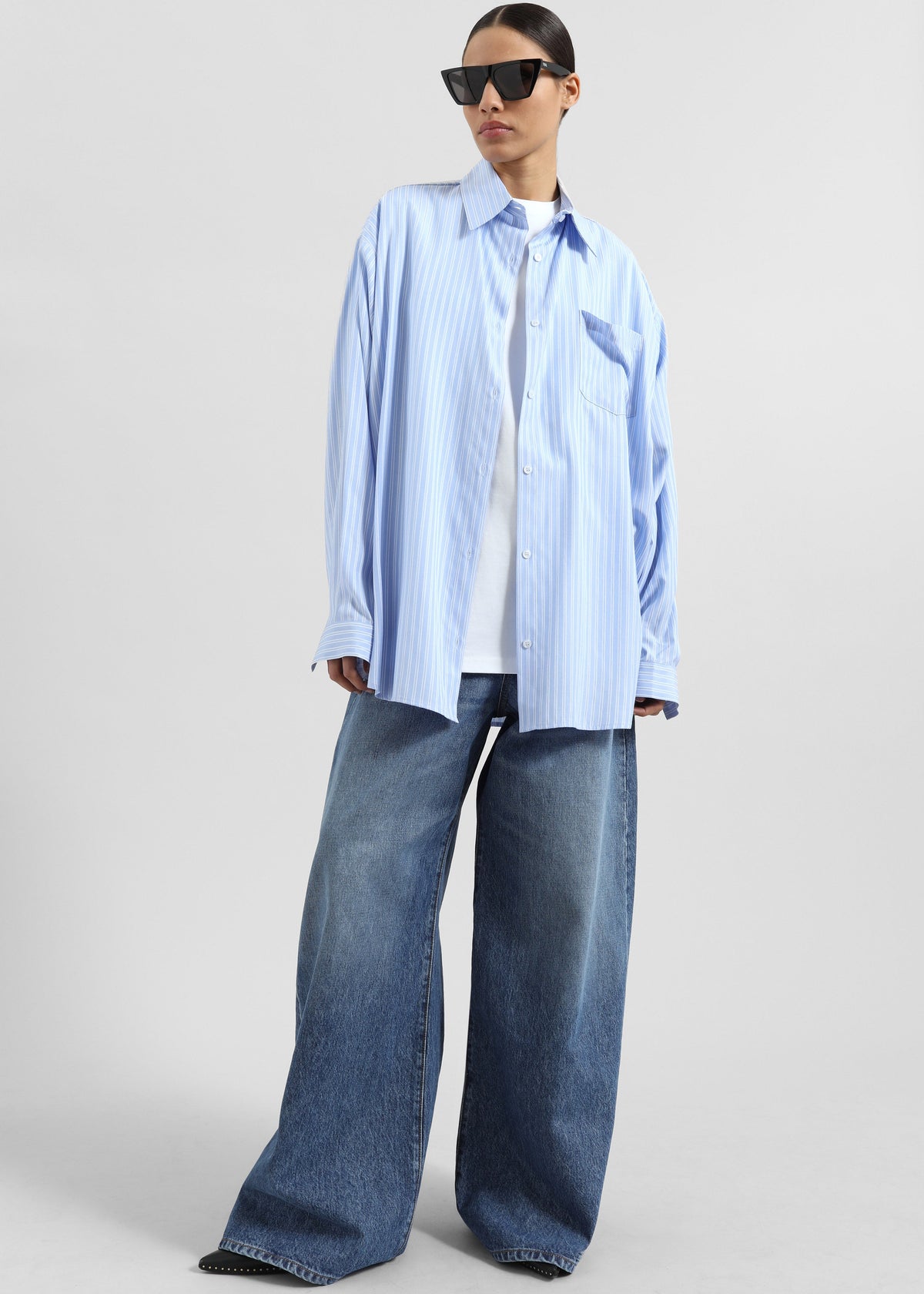 Sukma Striped Oversized Shirt - Blue β view 5 of 8