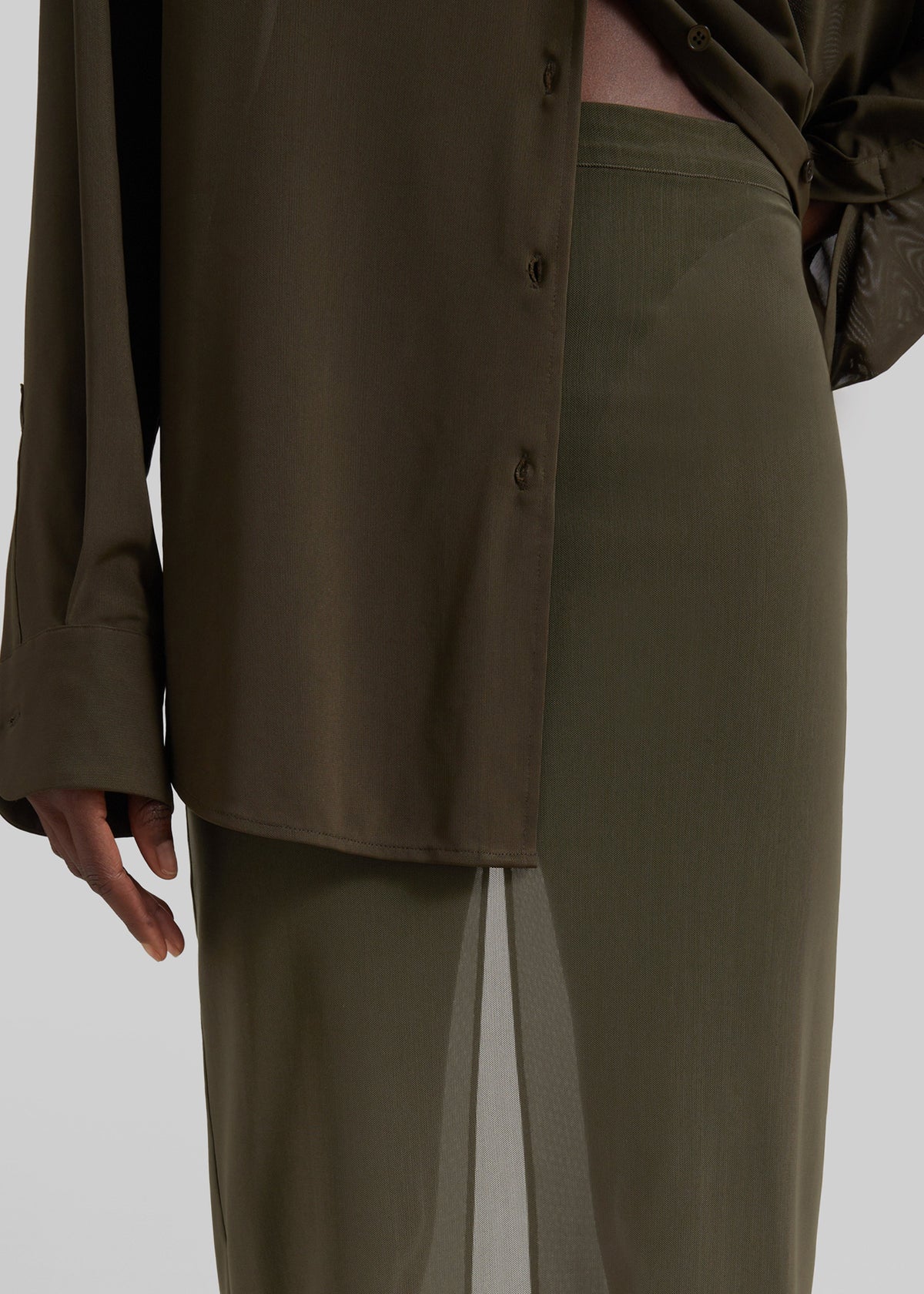 Suva Sheer Skirt - Khaki β view 5 of 9