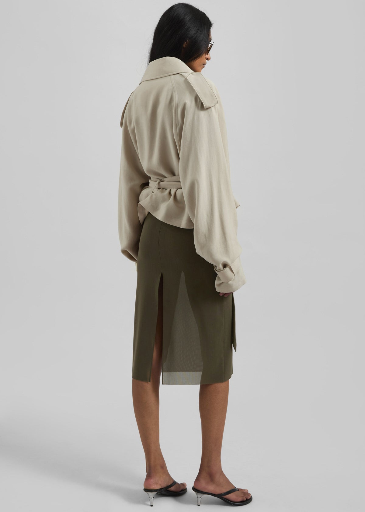 Suva Sheer Skirt - Khaki β view 8 of 9