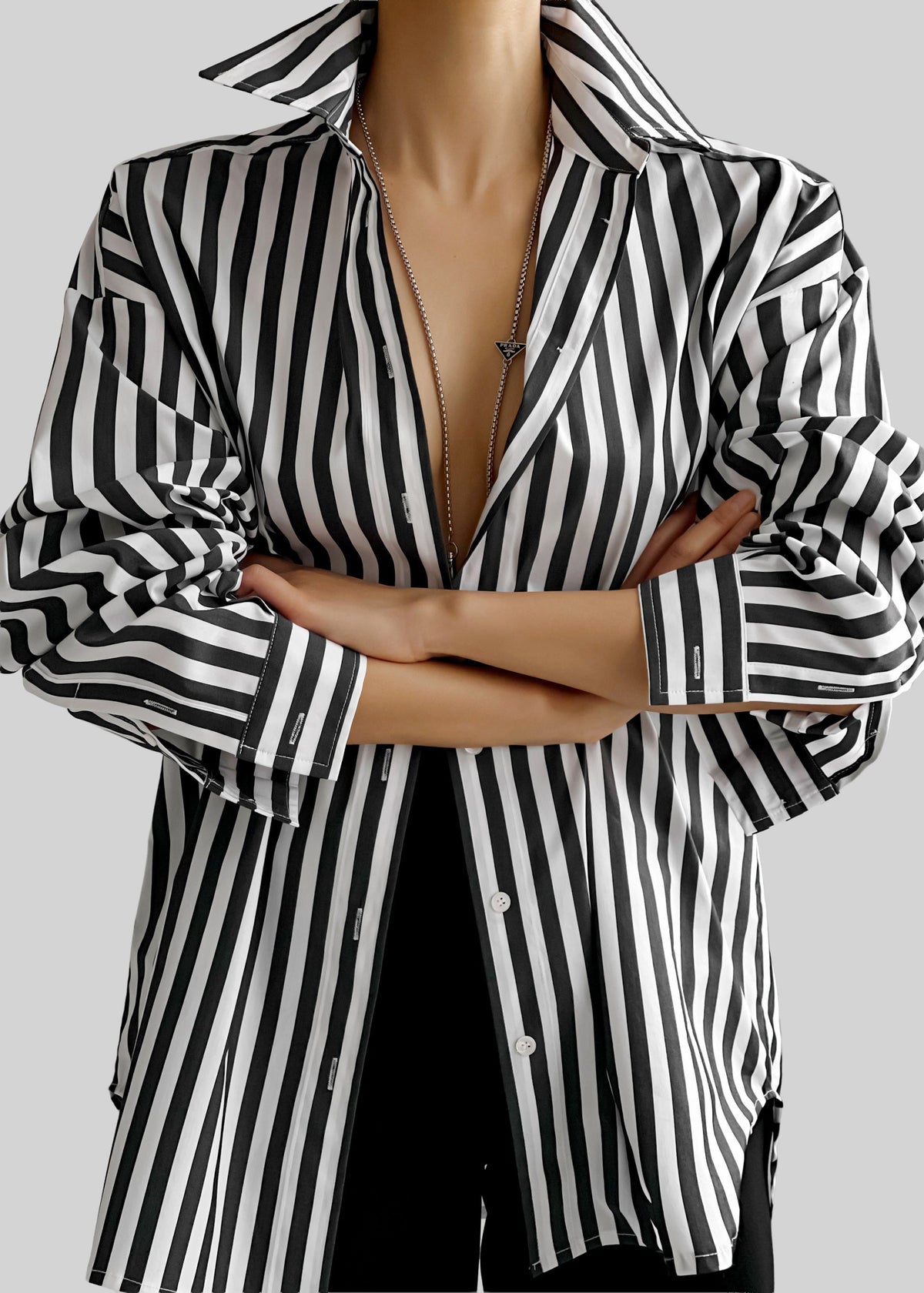 Sylvia Oxford Shirt - Black/White Stripe β view 6 of 11