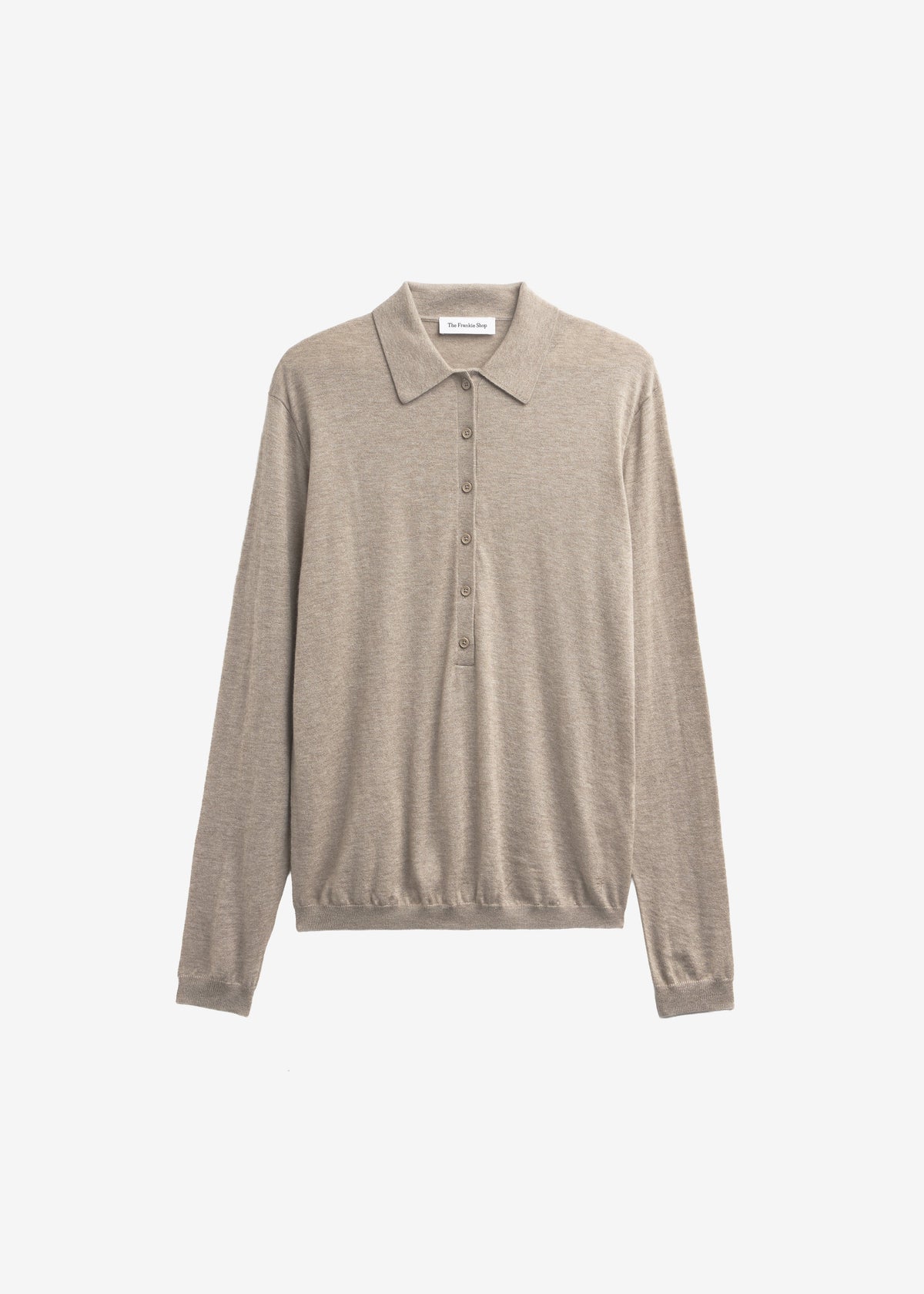 Tala Knit V-Neck Polo - Taupe Melange β view 12 of 12