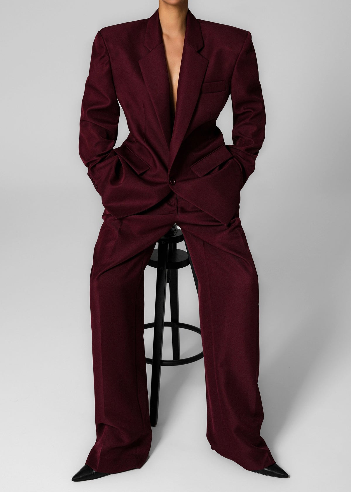 Tansy Pleated Trousers - Burgundy β view 10 of 14