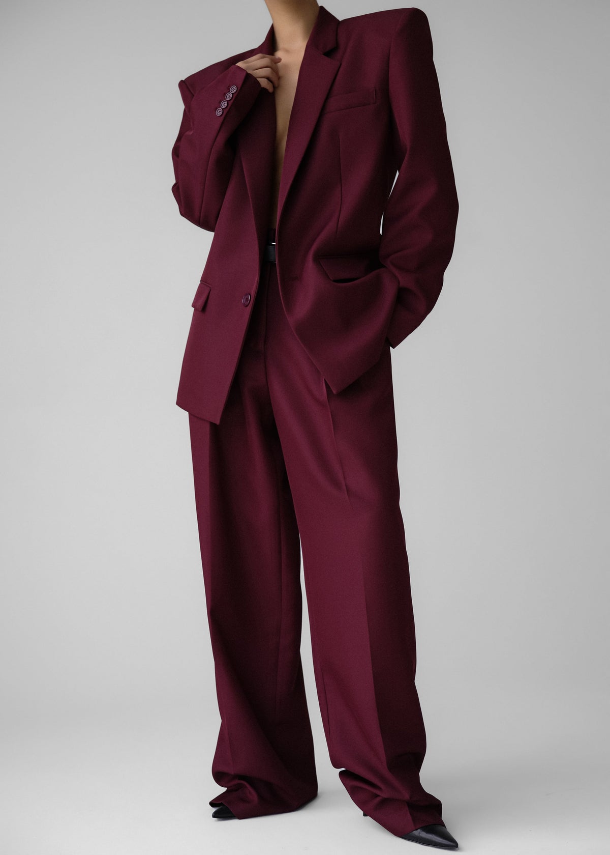 Tansy Pleated Trousers - Burgundy β view 8 of 14