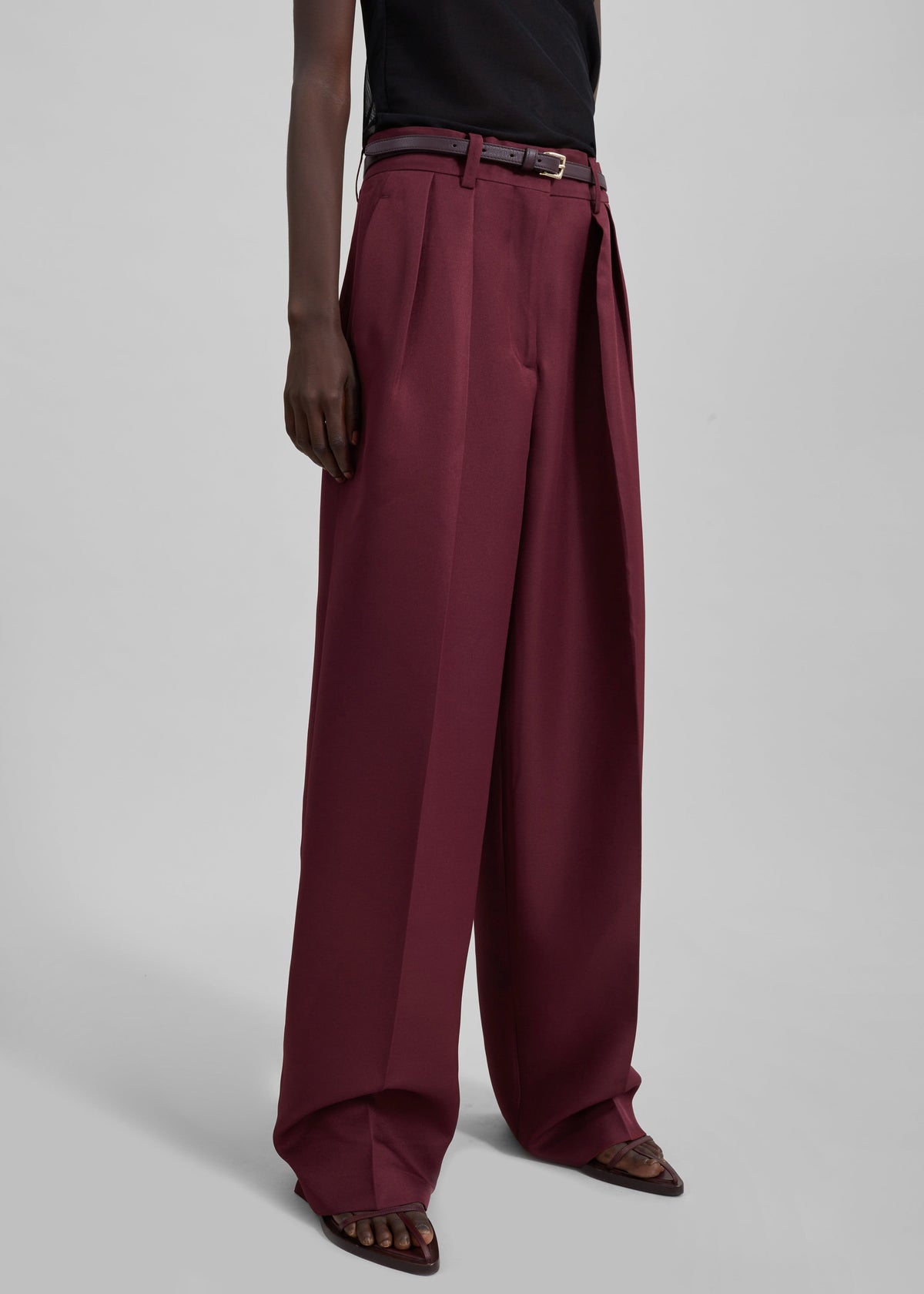 Tansy Pleated Trousers - Burgundy β view 5 of 14
