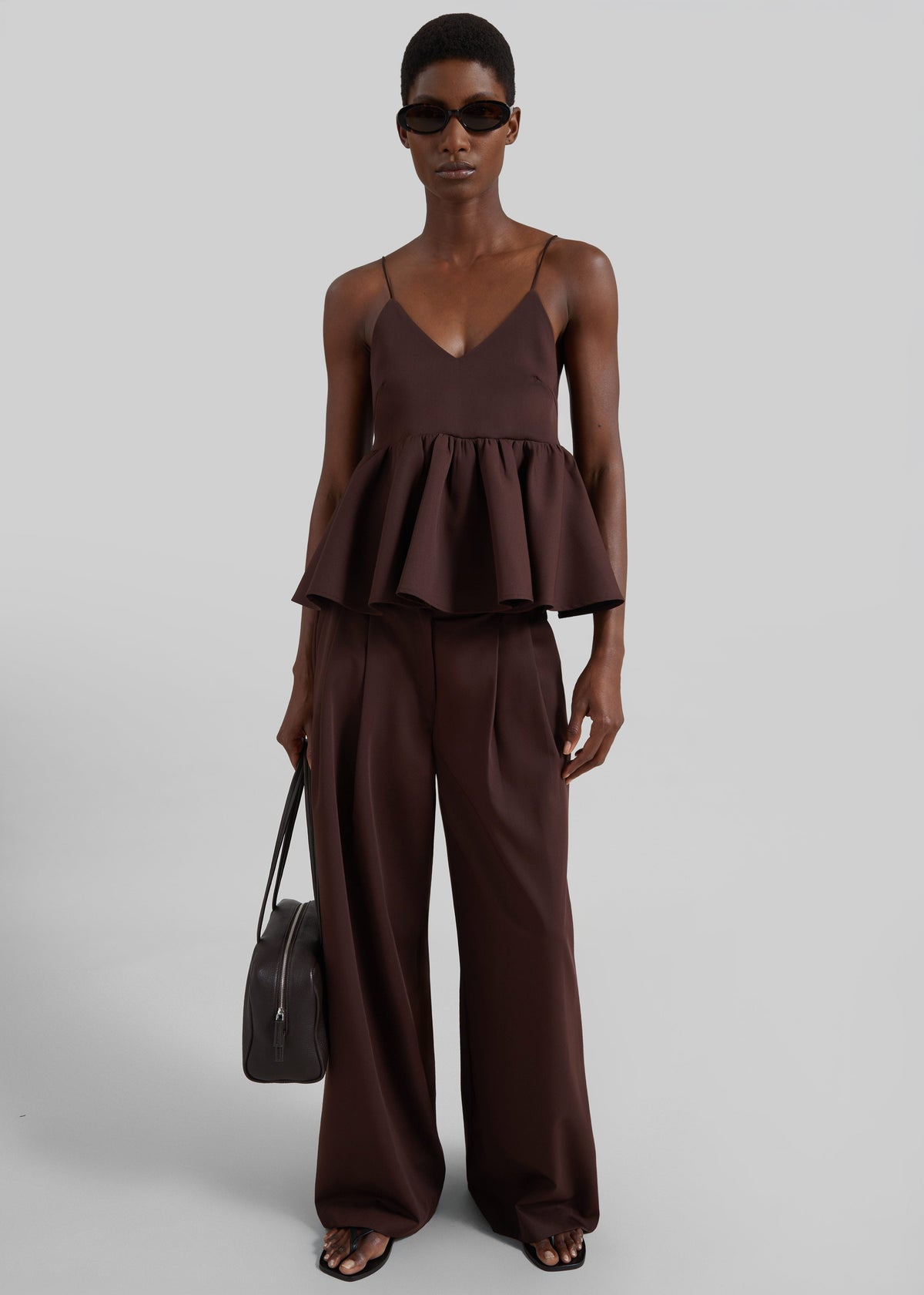 Taormina Peplum Top - Chocolate β view 4 of 10