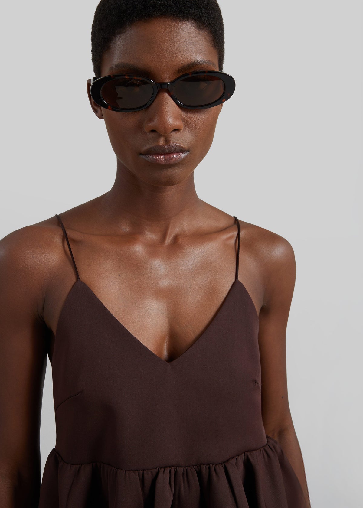 Taormina Peplum Top - Chocolate β view 5 of 10