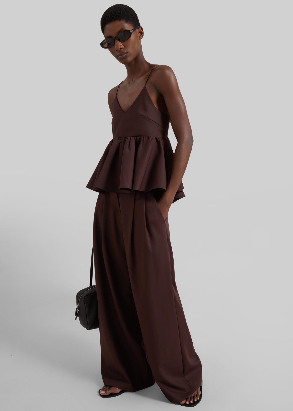 Taormina Pleated Trousers - Chocolate β view 1 of 8