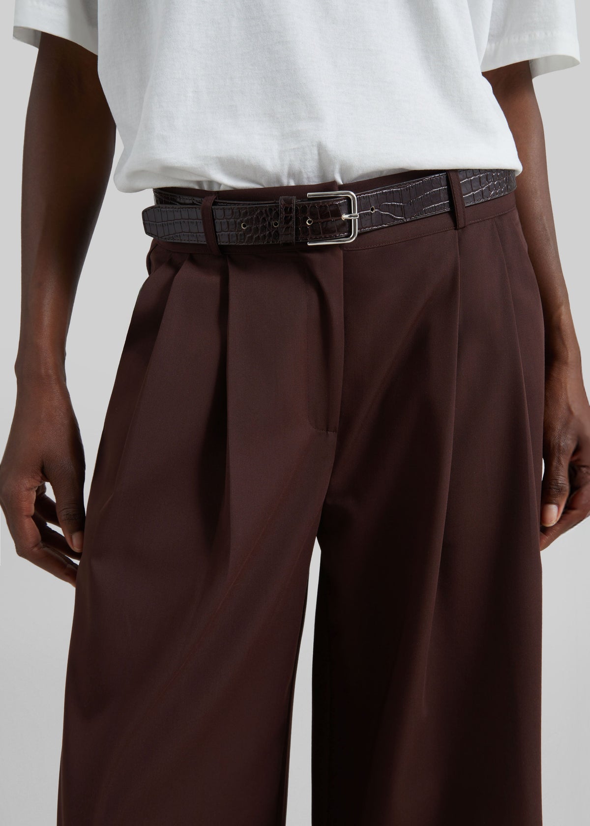 Taormina Pleated Trousers - Chocolate β view 3 of 8