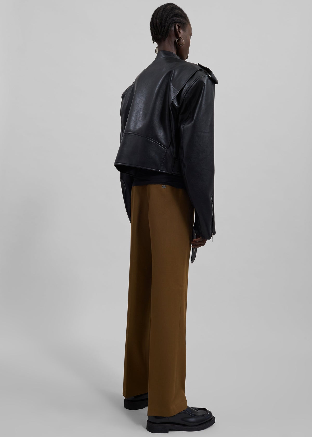 Teagan Boxy Faux Leather Jacket - Black β view 10 of 11