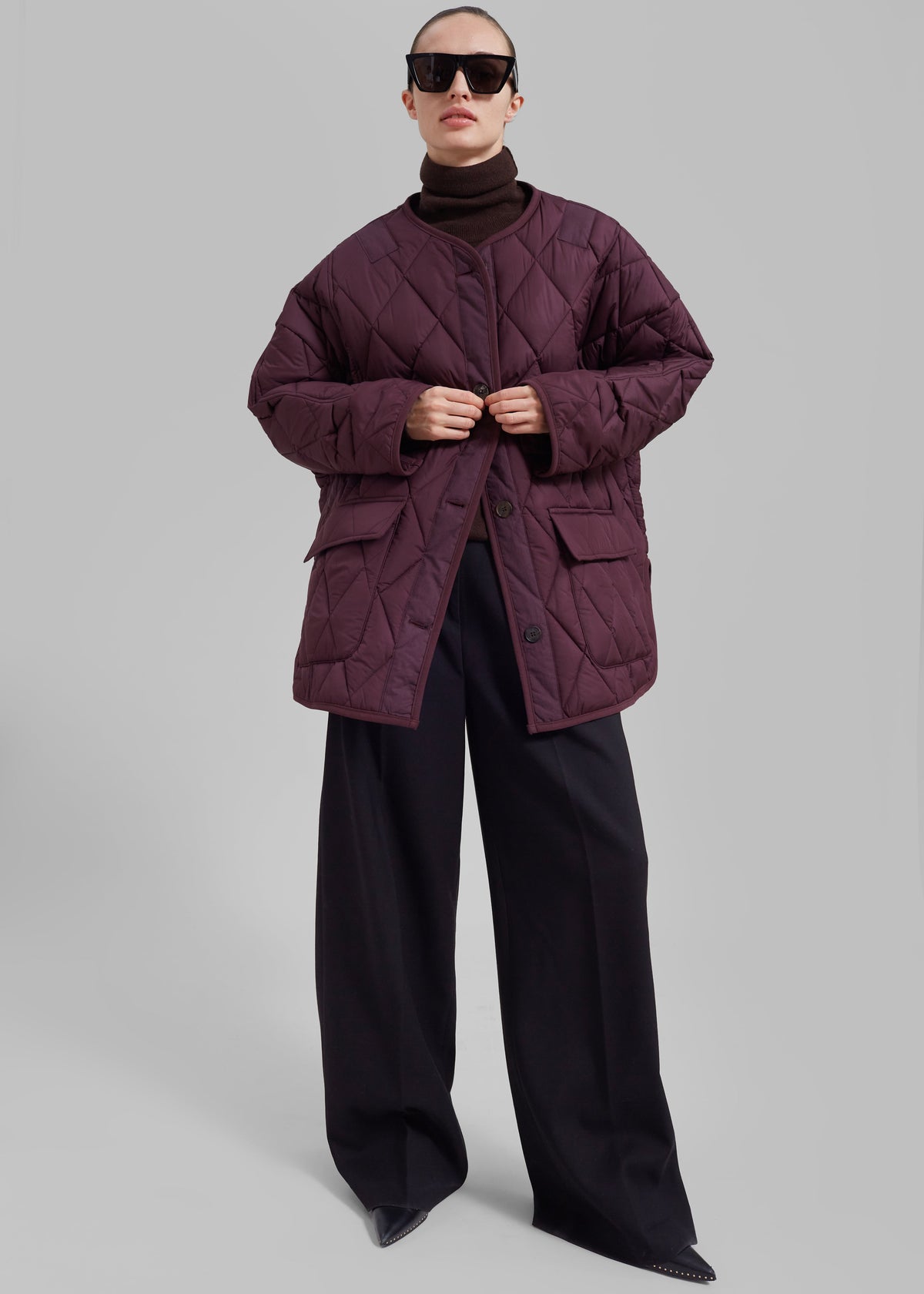 Teddy Quilted Jacket - Burgundy β view 3 of 10