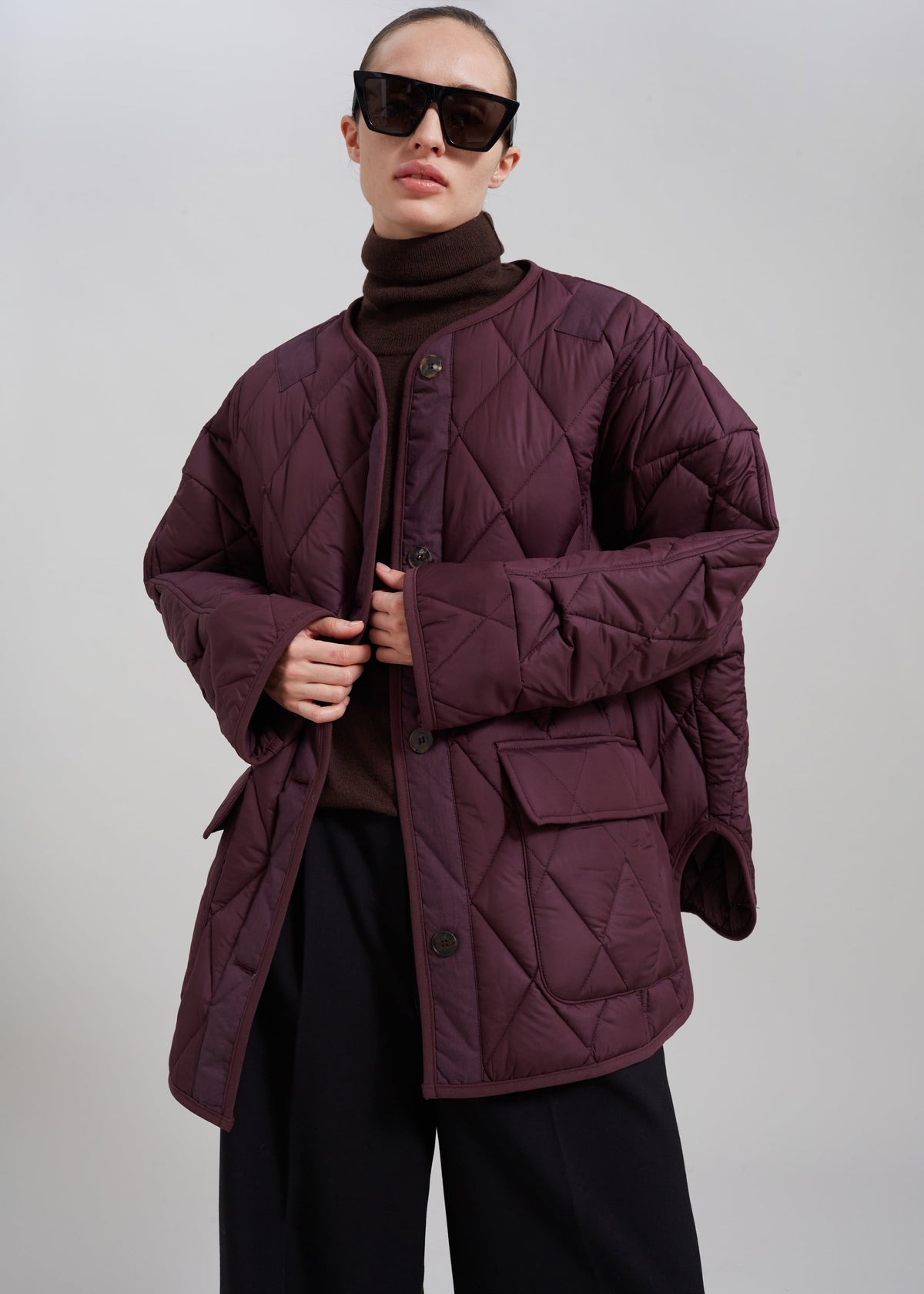 Teddy Quilted Jacket - Burgundy β view 8 of 10