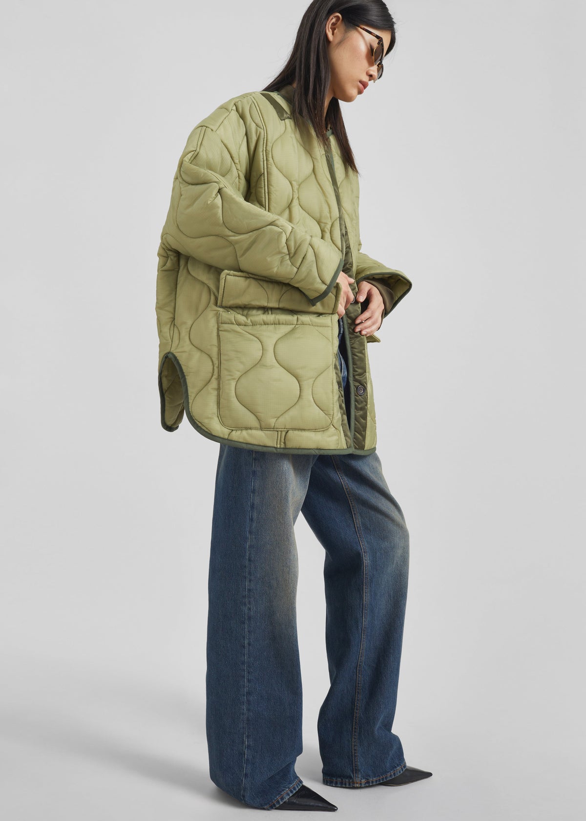 Teddy Quilted Jacket - Moss Green β view 1 of 11