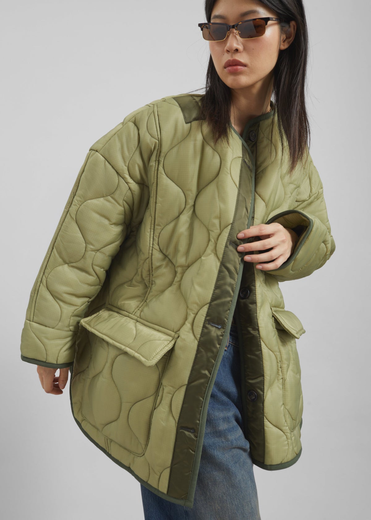 Teddy Quilted Jacket - Moss Green β view 9 of 11