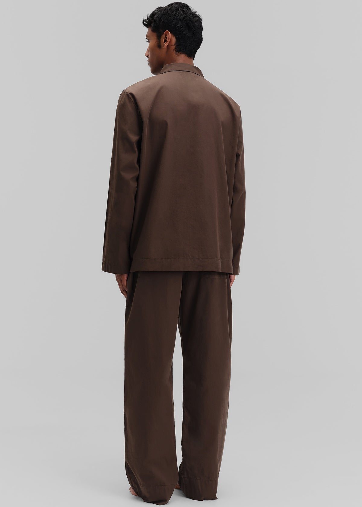 Tekla Poplin Pyjama Shirt - Coffee β view 7 of 10