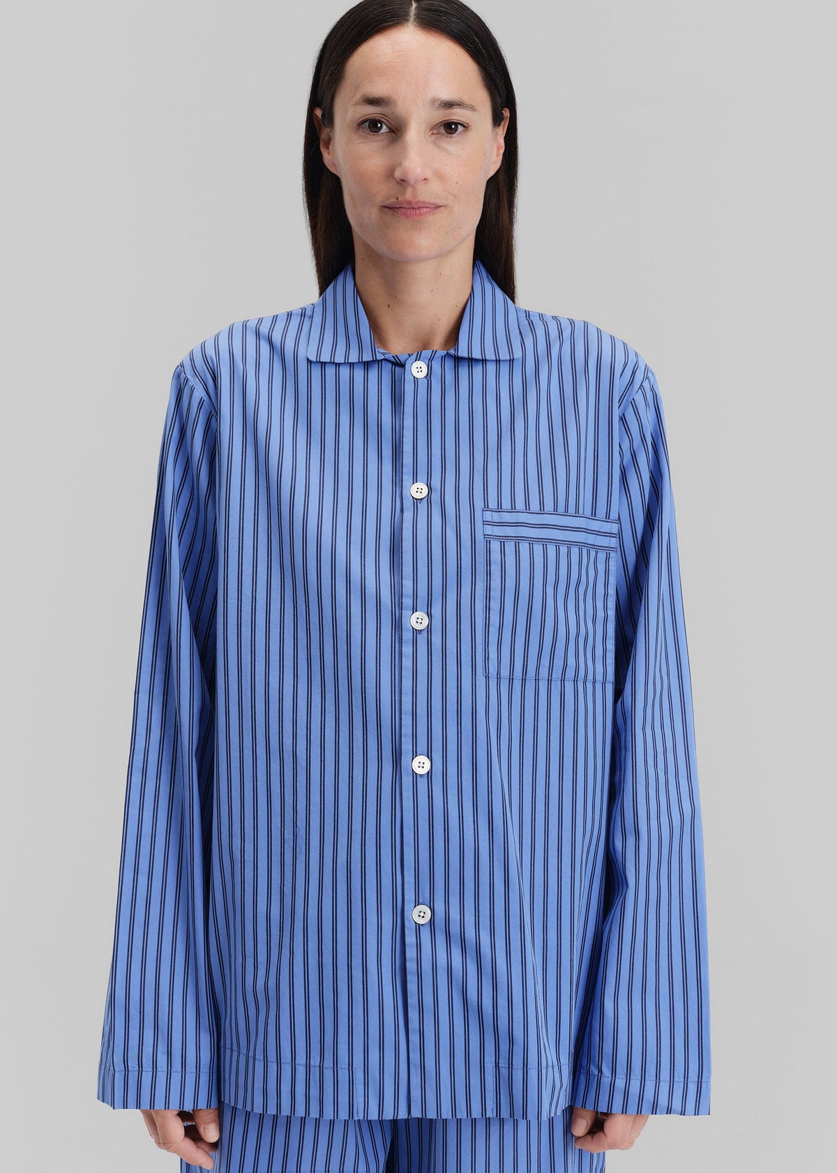 Tekla Poplin Pyjama Shirt - Boro Stripes β view 4 of 11