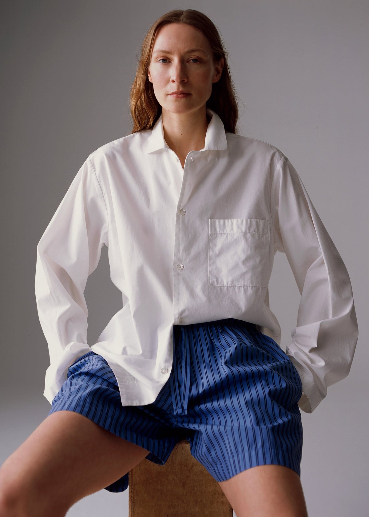 Tekla Poplin Pyjama Shorts - Boro Stripes β view 1 of 10