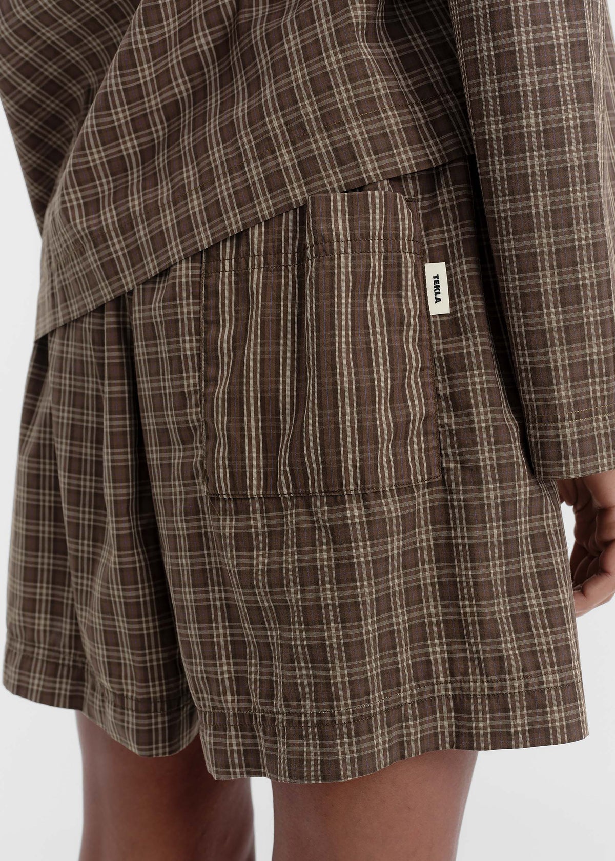 Tekla Fine Twill Shorts - Serra Checks β view 2 of 6