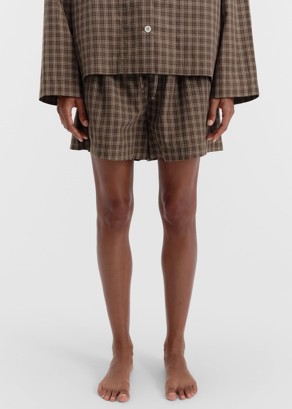 Tekla Fine Twill Shorts - Serra Checks β view 3 of 6