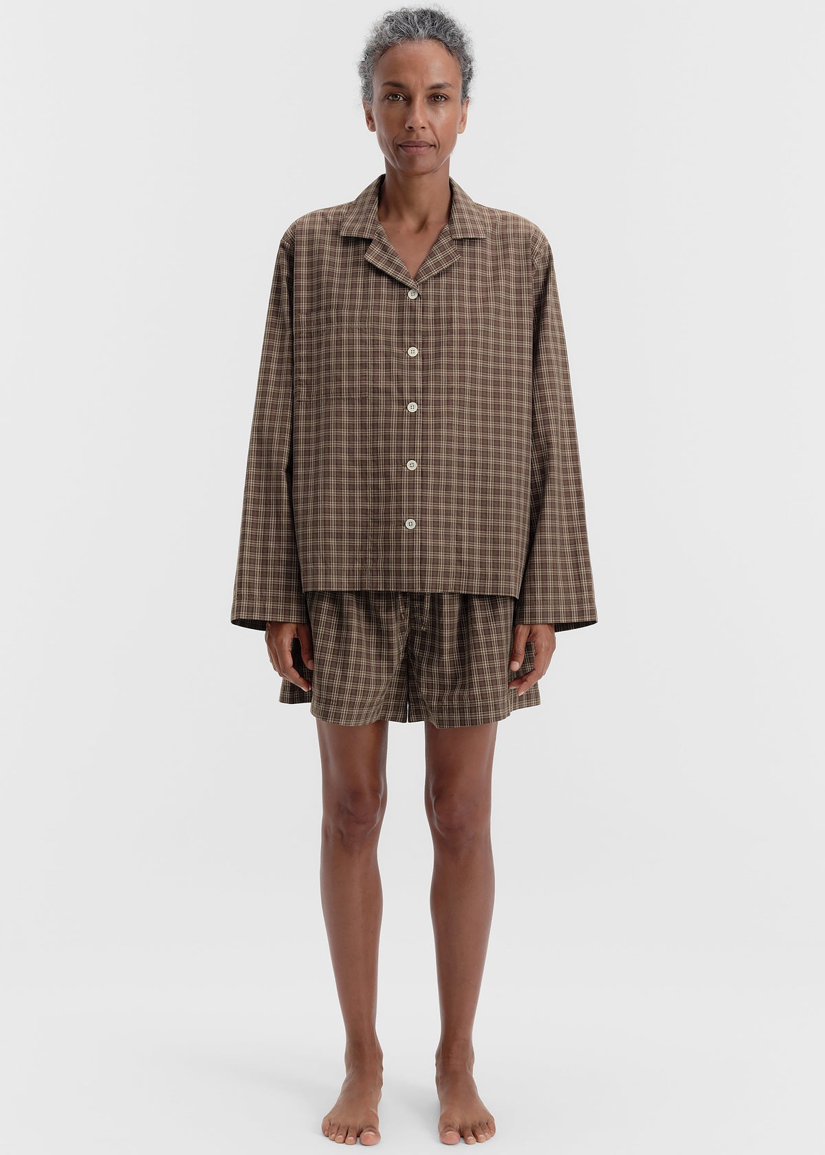 Tekla Fine Twill Shorts - Serra Checks β view 1 of 6