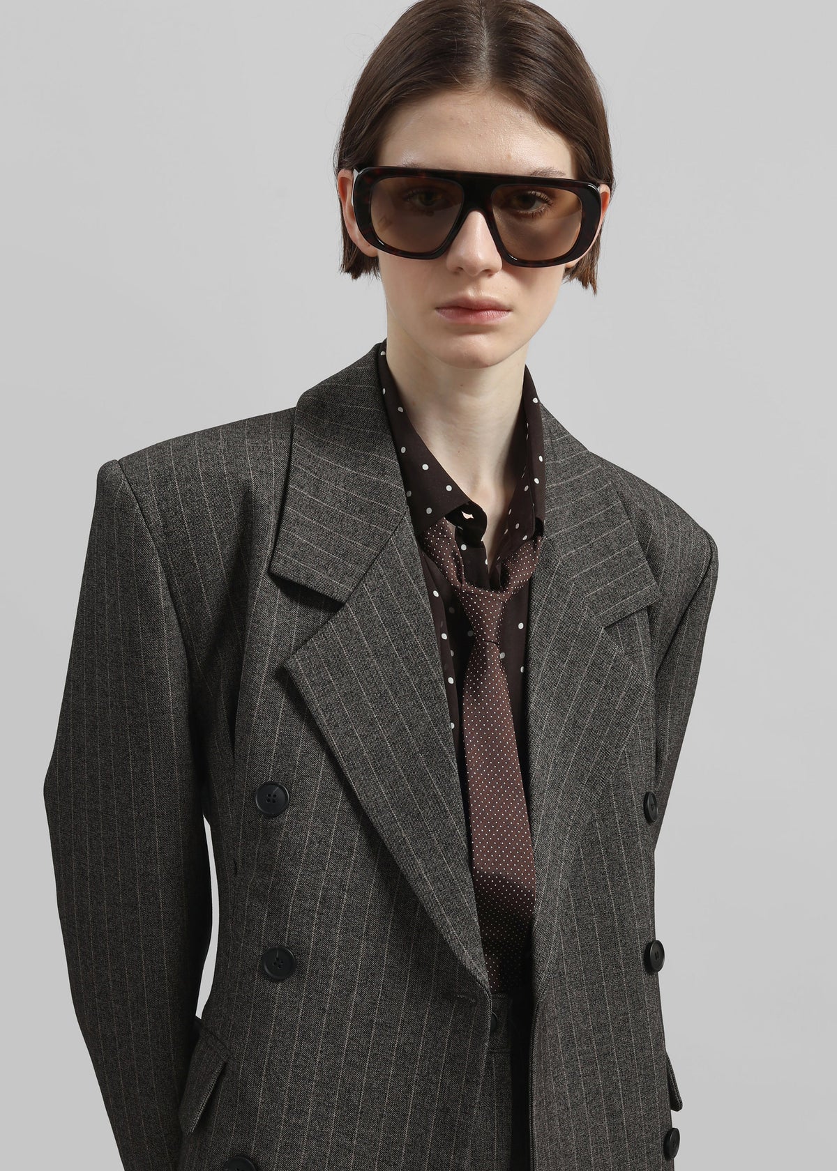 Tenby Striped Cinched Blazer - Brown Melange β view 3 of 9