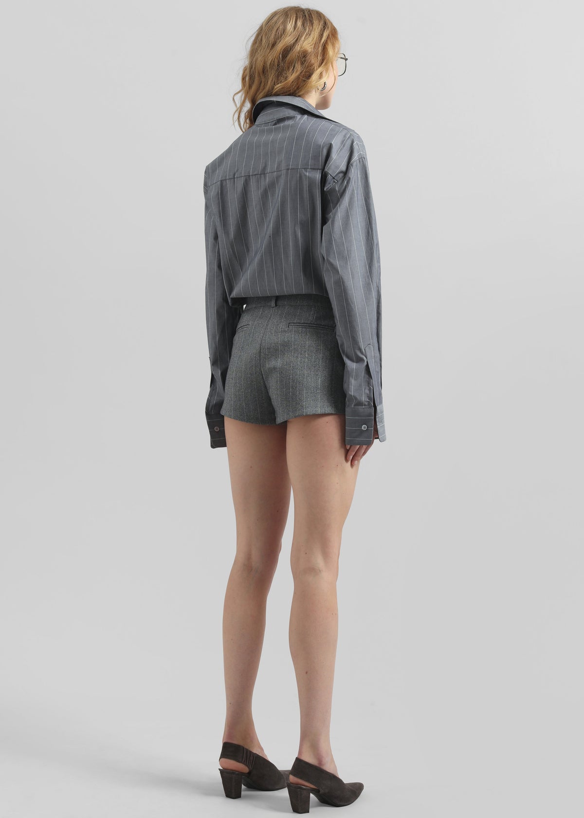 Tenby Striped Hot Pants - Grey Melange β view 8 of 9