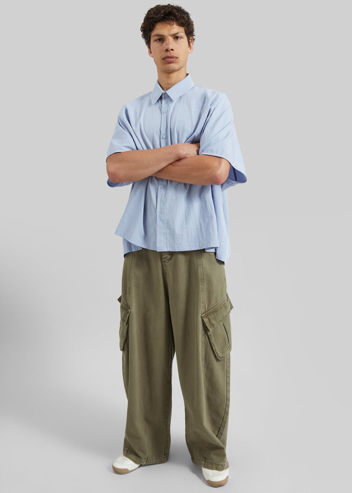 Terence Curved Cargo Pants - Pale Olive β view 6 of 10