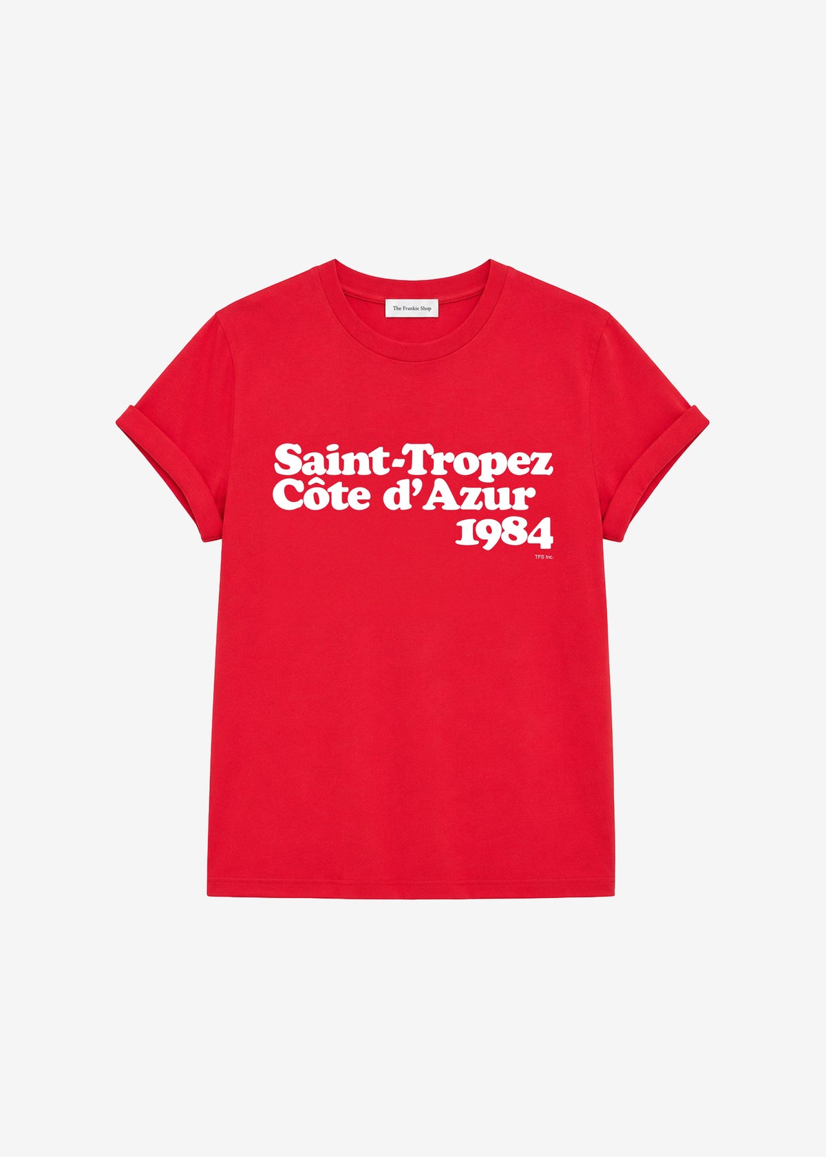 Nickishop Saint-Tropez Côte D'Azur 1984 T-Shirt - Red – view 7 of 7
