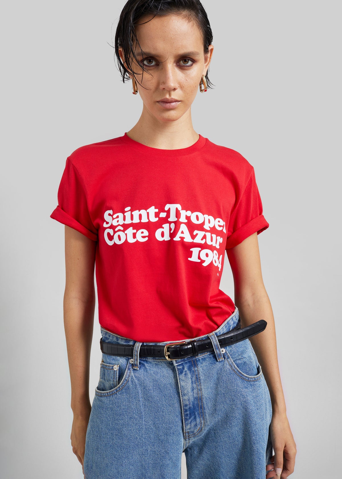 Nickishop Saint-Tropez Côte D'Azur 1984 T-Shirt - Red – view 2 of 7