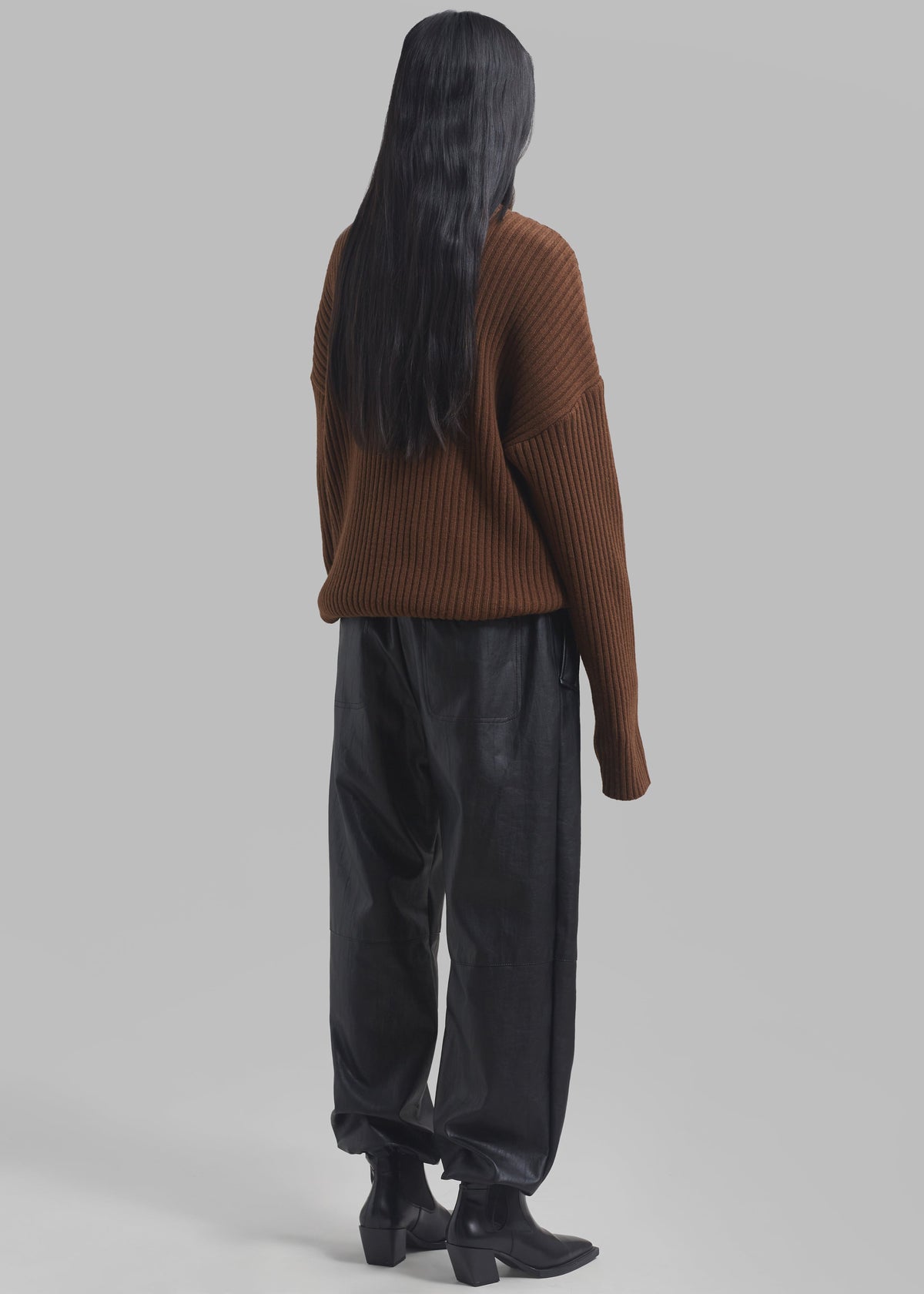 Thelma Ribbed Sweater Dress - Brown β view 8 of 9