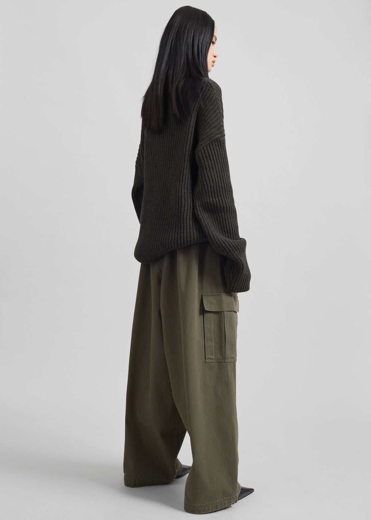 Thelma Ribbed Sweater Dress - Khaki β view 10 of 11