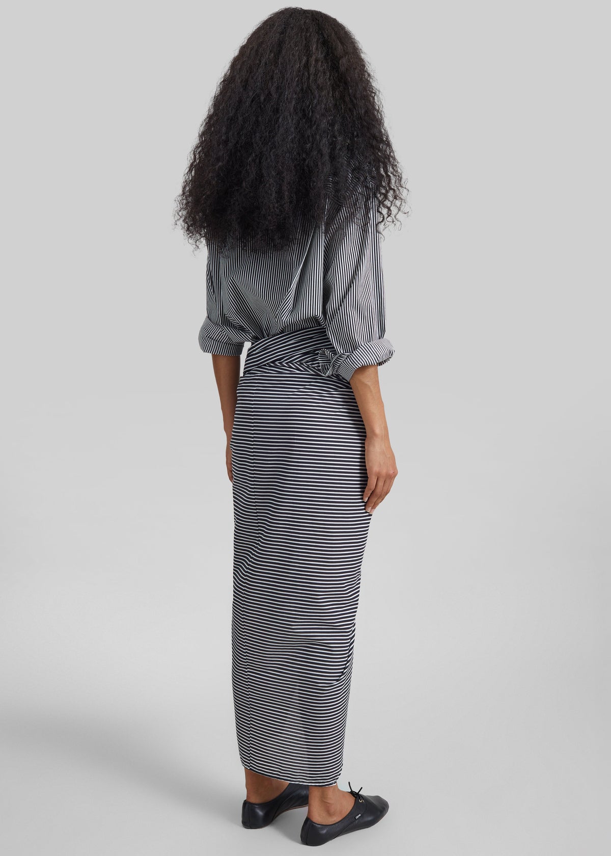 Thira Wrap Skirt - Black/White Stripe β view 10 of 11