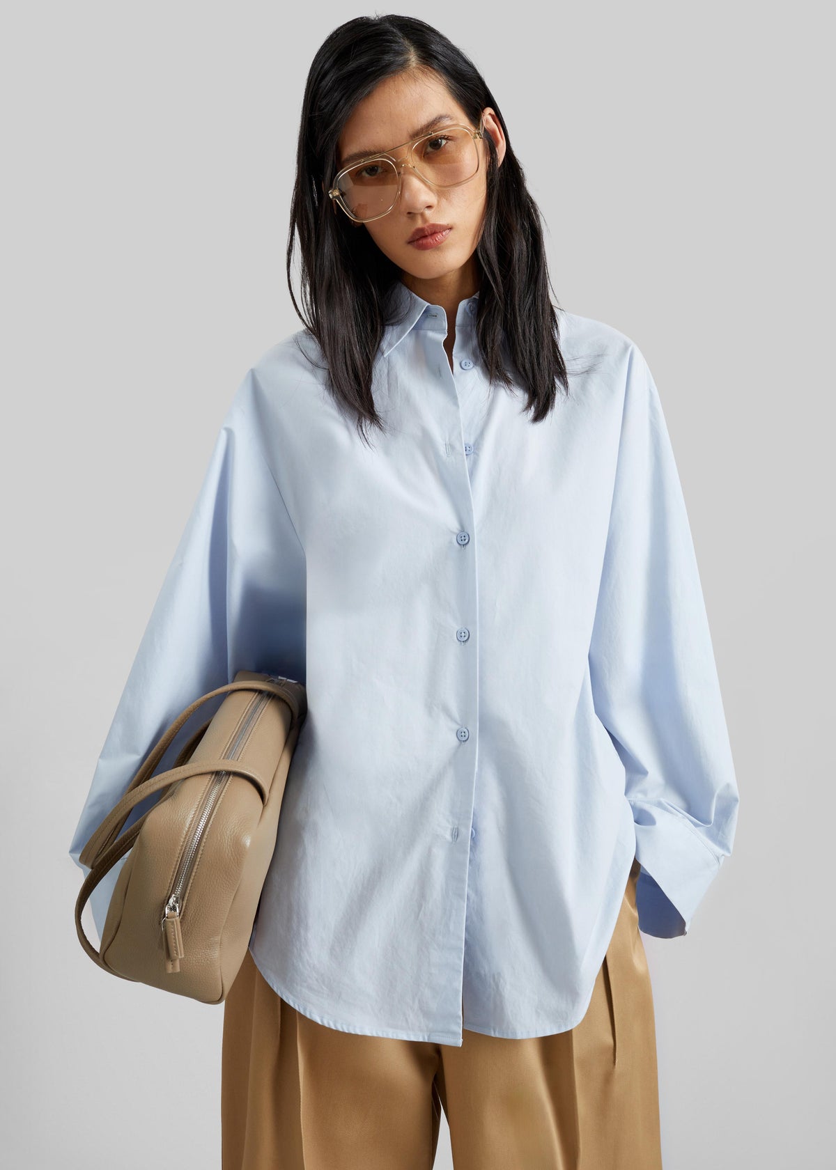 Tila Wide Sleeve Shirt - Light Blue β view 1 of 9