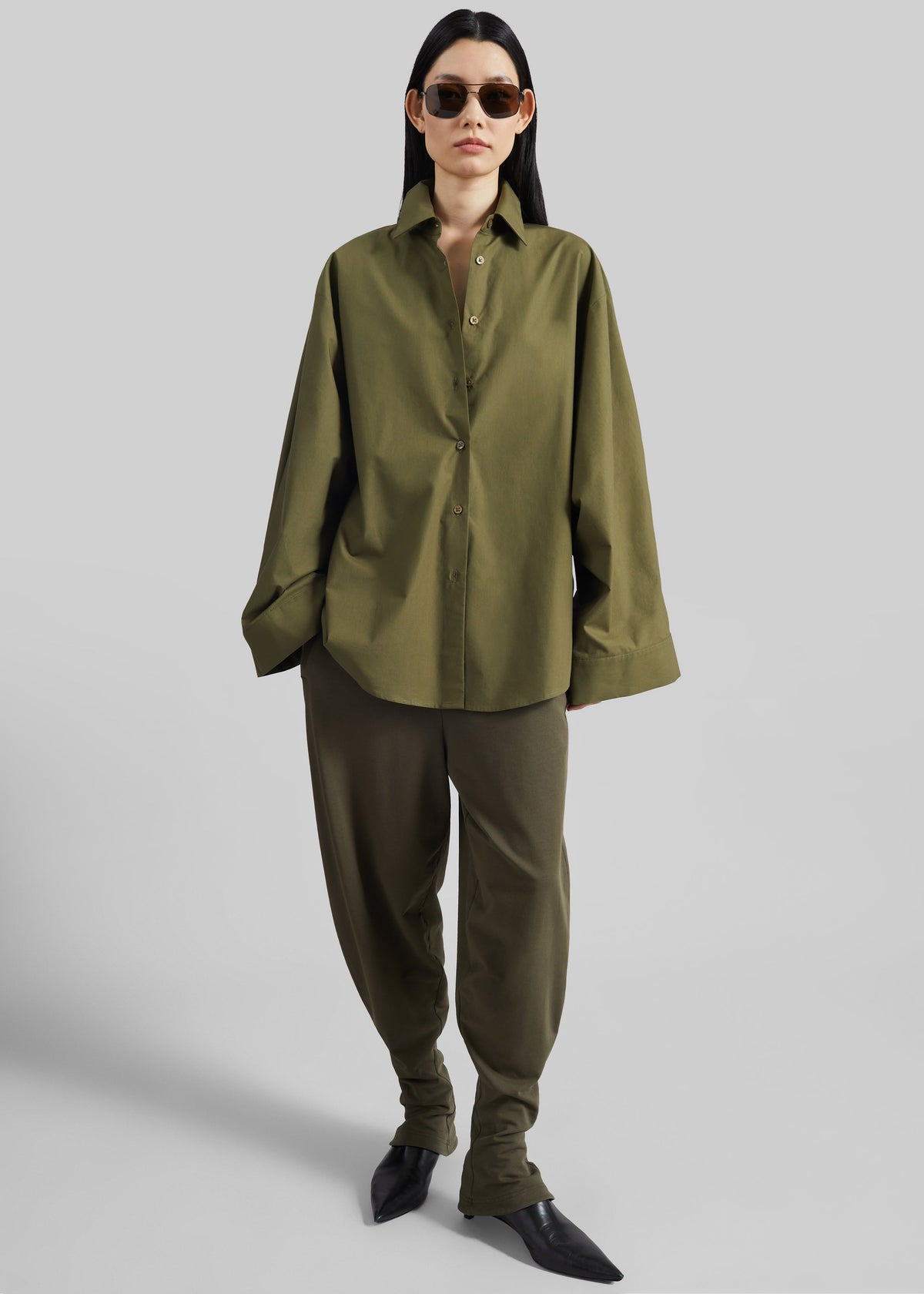 Tila Wide Sleeve Shirt - Olive β view 6 of 9