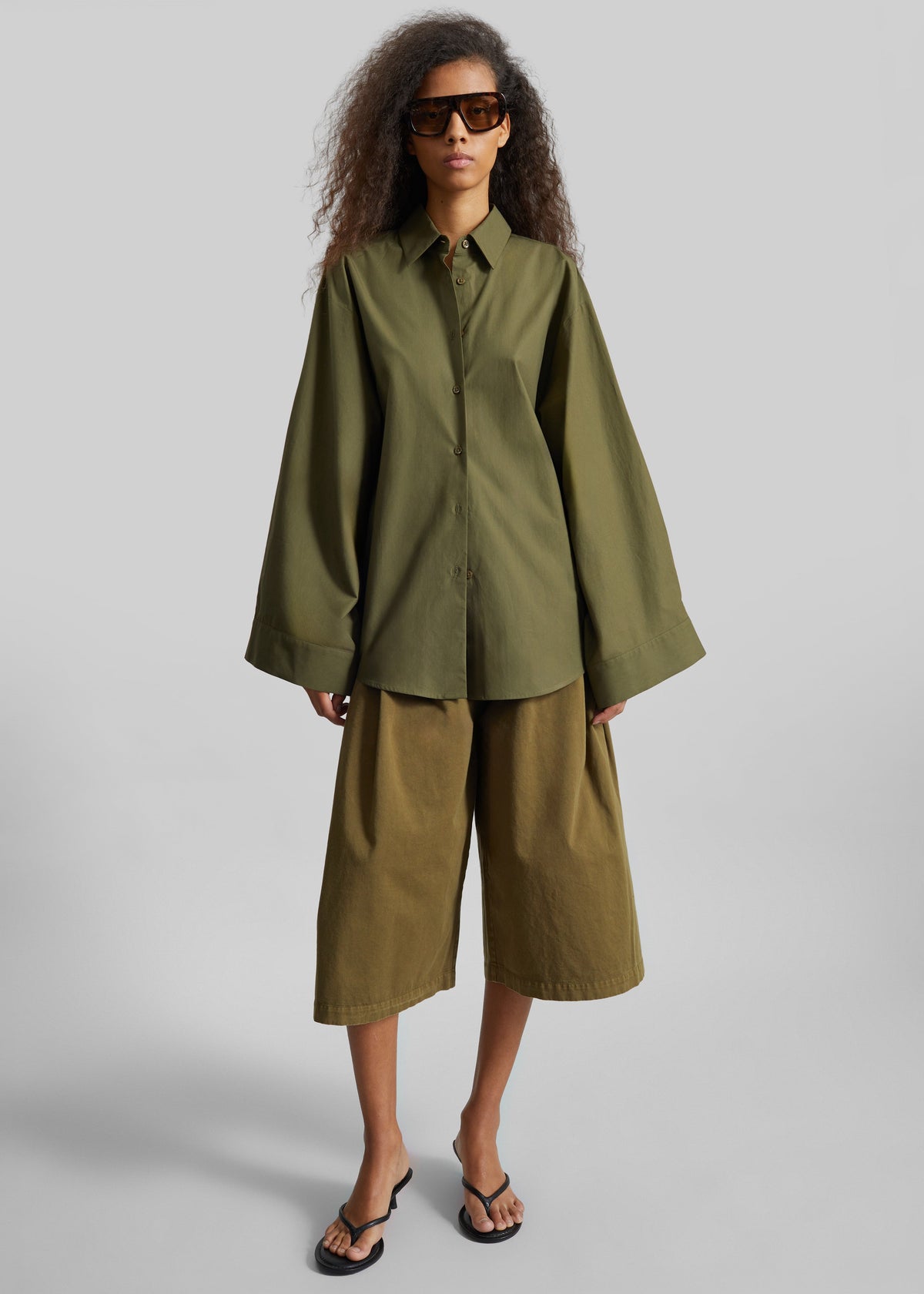 Tila Wide Sleeve Shirt - Olive β view 4 of 9