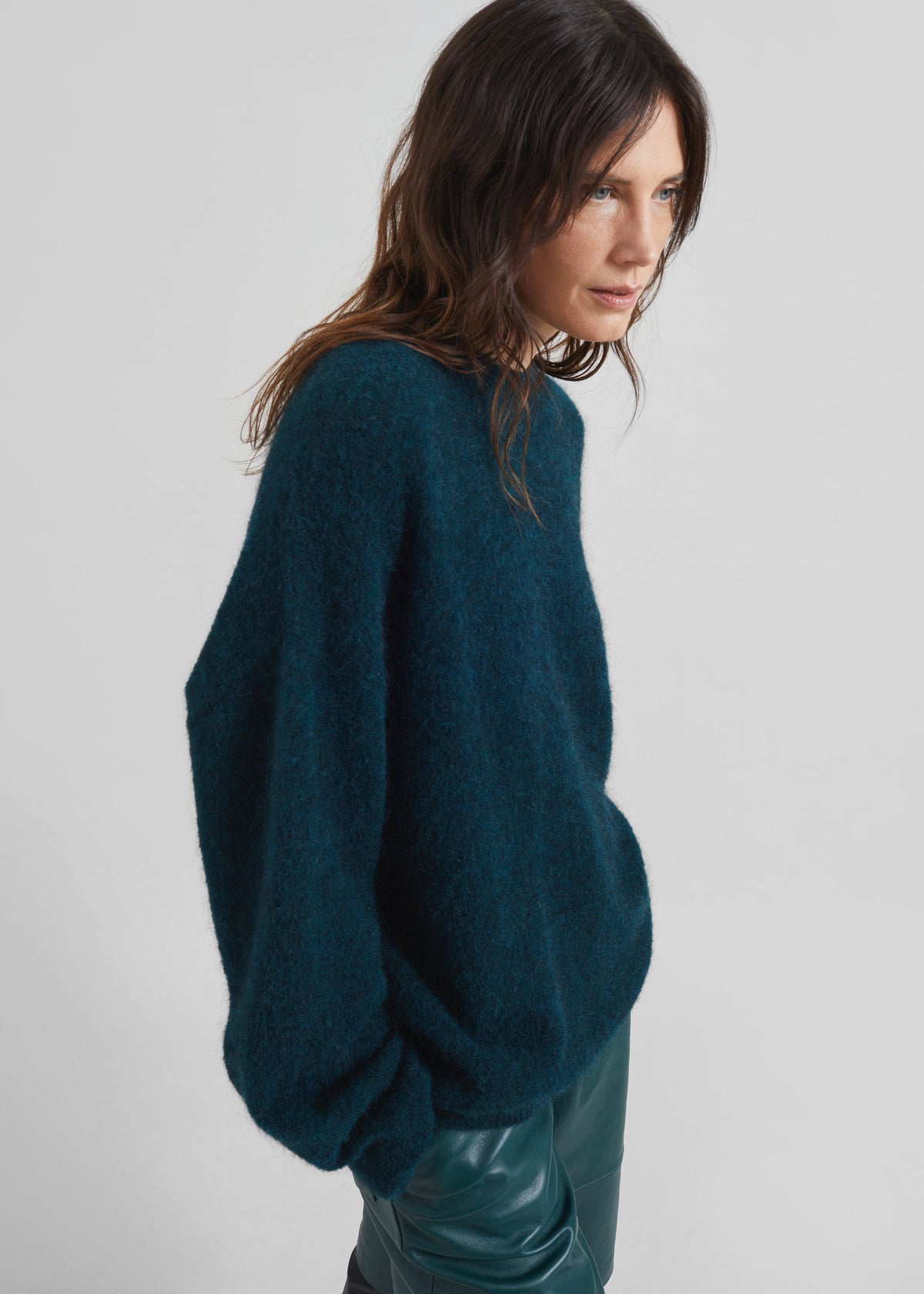 Timea Mohair Fuzzy Sweater - Bottle Green β view 6 of 8