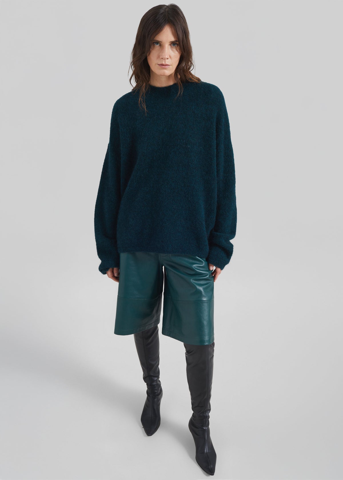 Timea Mohair Fuzzy Sweater - Bottle Green β view 5 of 8