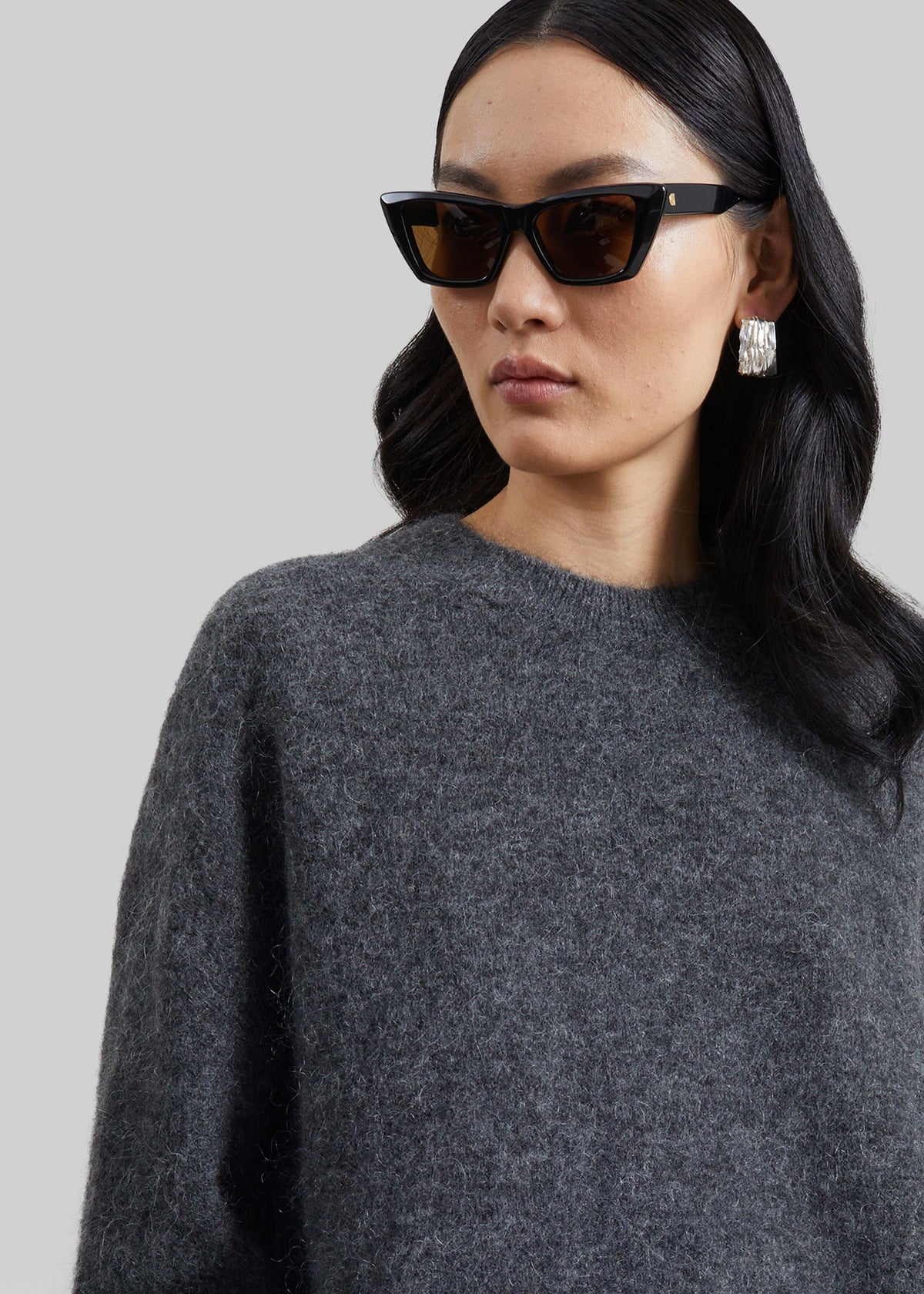 Timea Mohair Fuzzy Sweater - Dark Grey β view 3 of 6