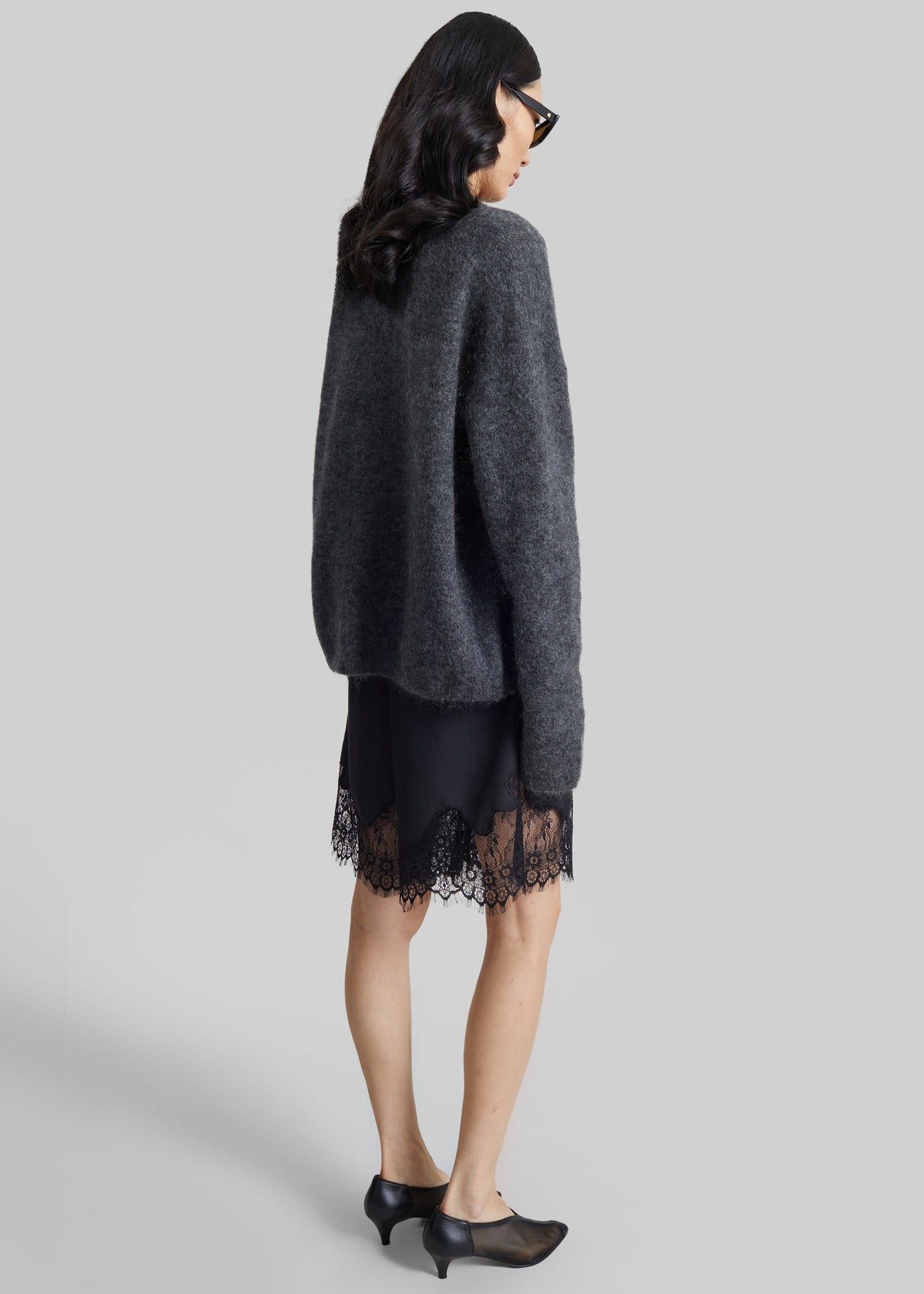 Timea Mohair Fuzzy Sweater - Dark Grey β view 5 of 6