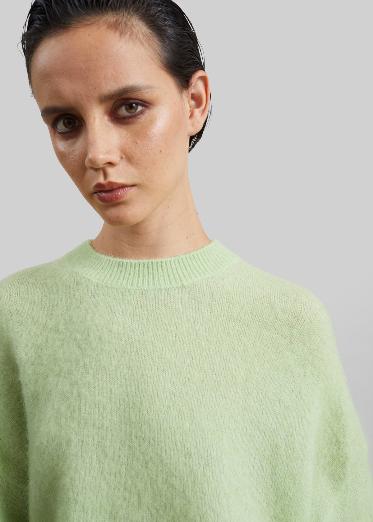 Timea Mohair Fuzzy Sweater - Lime β view 3 of 6