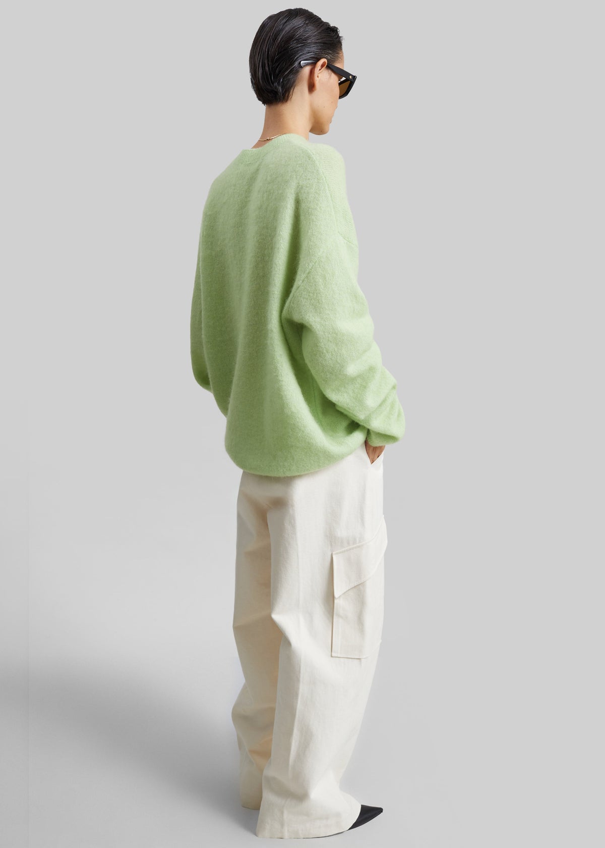 Timea Mohair Fuzzy Sweater - Lime β view 5 of 6