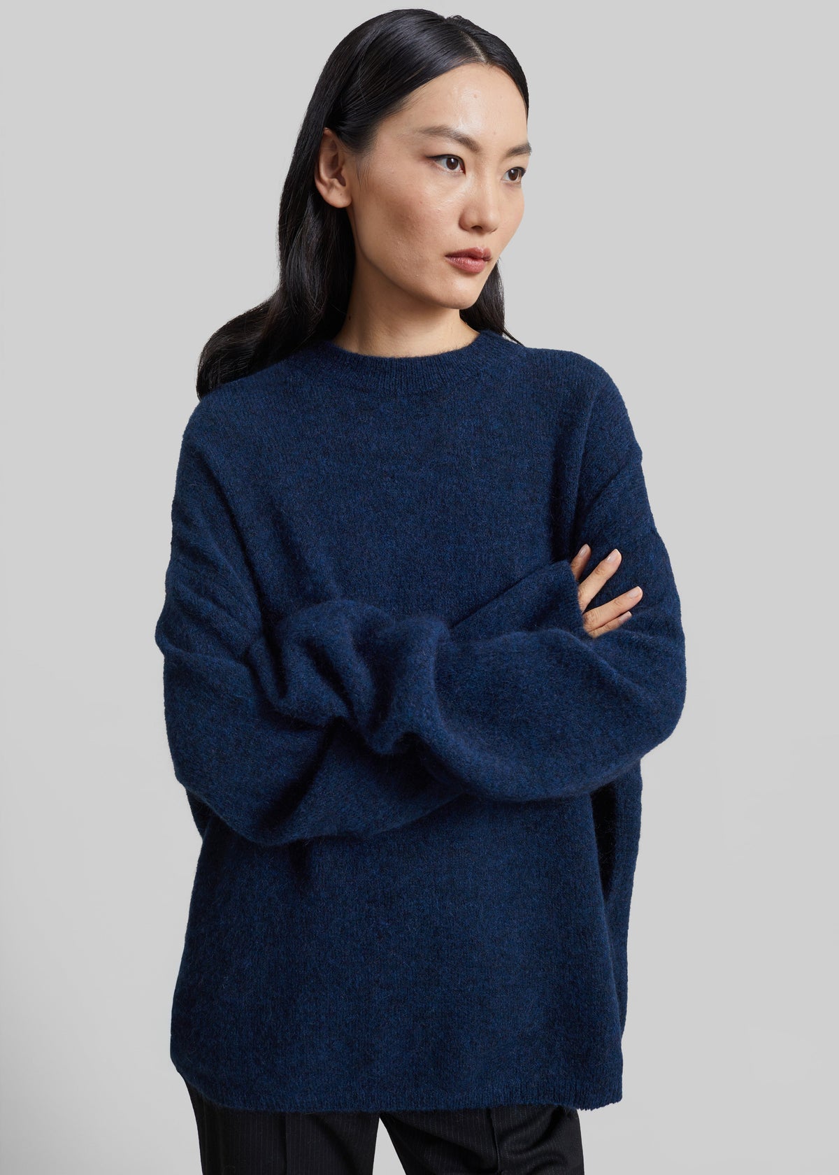 Timea Mohair Fuzzy Sweater - Navy β view 4 of 7