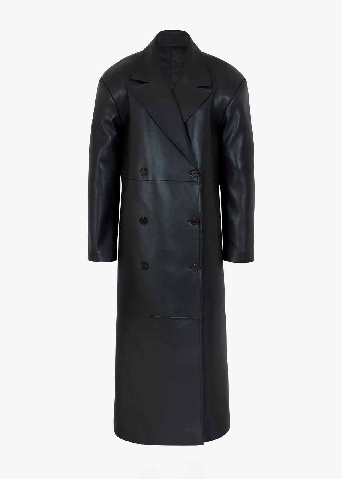 Tina Faux Leather Trench Coat - Black β view 6 of 6