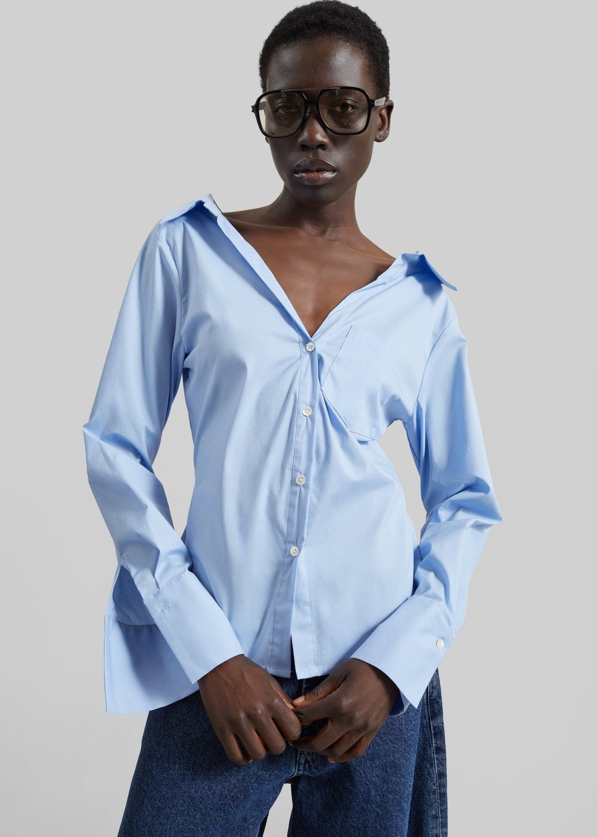 Tiona Fitted Shirt - Light Blue β view 5 of 6
